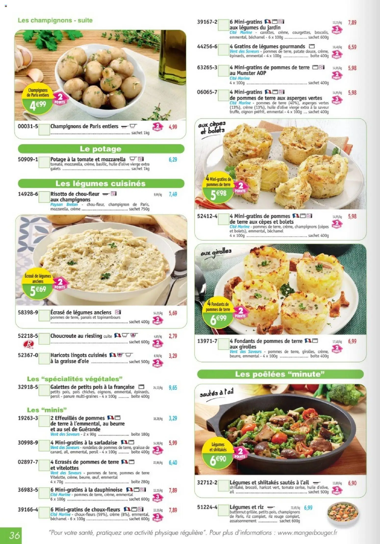 {H1} | Page: 36 | Produits: Mozzarella, Asperges, Champignon, Haricots