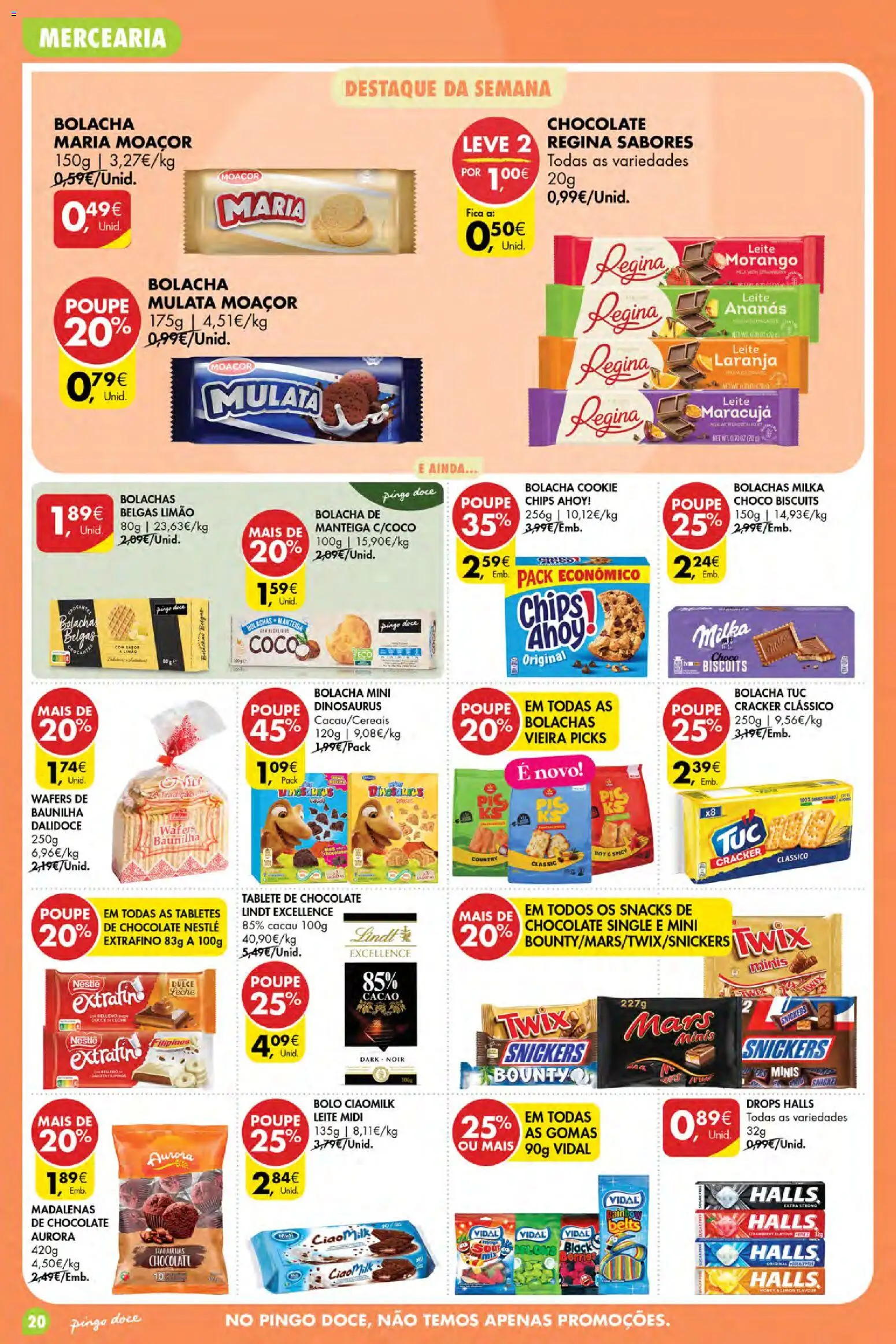 Pingo Doce folheto Poupe Esta Semana Açores │ válido de 01/10/2026 | Página: 20 | Produtos: Baunilha, Lindt, Bolachas milka, Coco