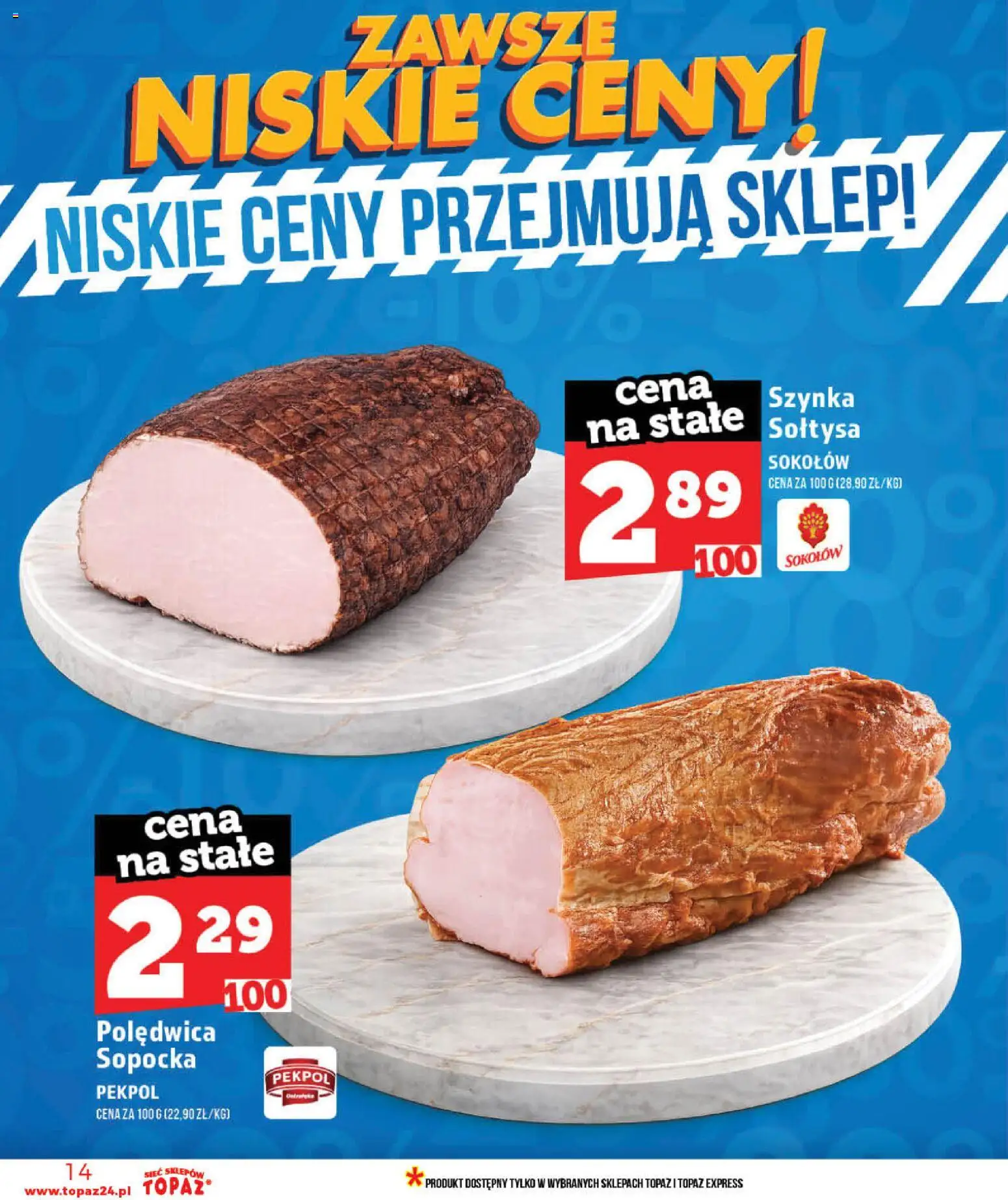 Topaz gazetka - MAZ od 28.05.2026 | Strona: 14 | Produkty: Szynka