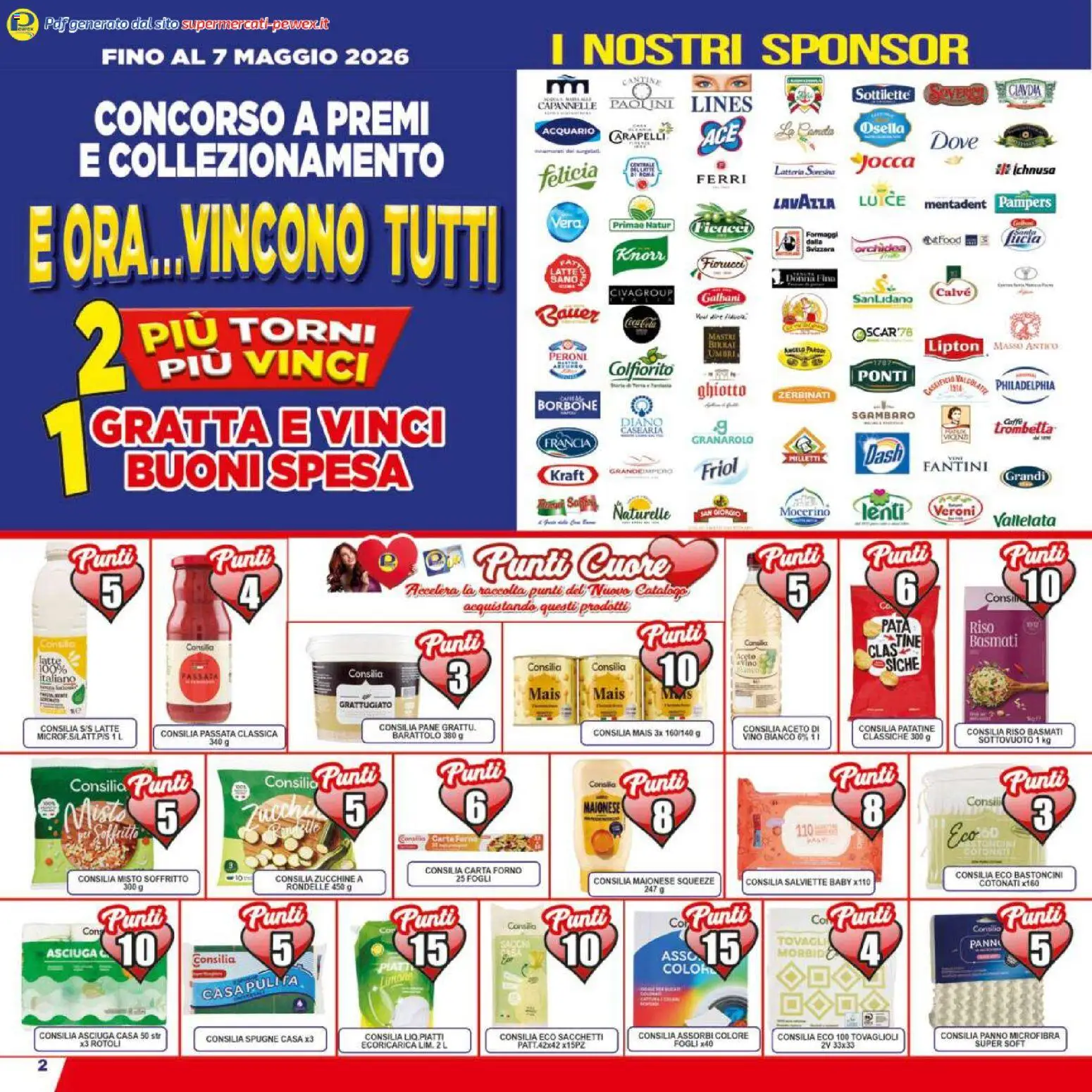 Volantino Pewex del 07.04.2026 | Pagina: 2 | Prodotti: Aceto, Mais, Forno, Lavazza