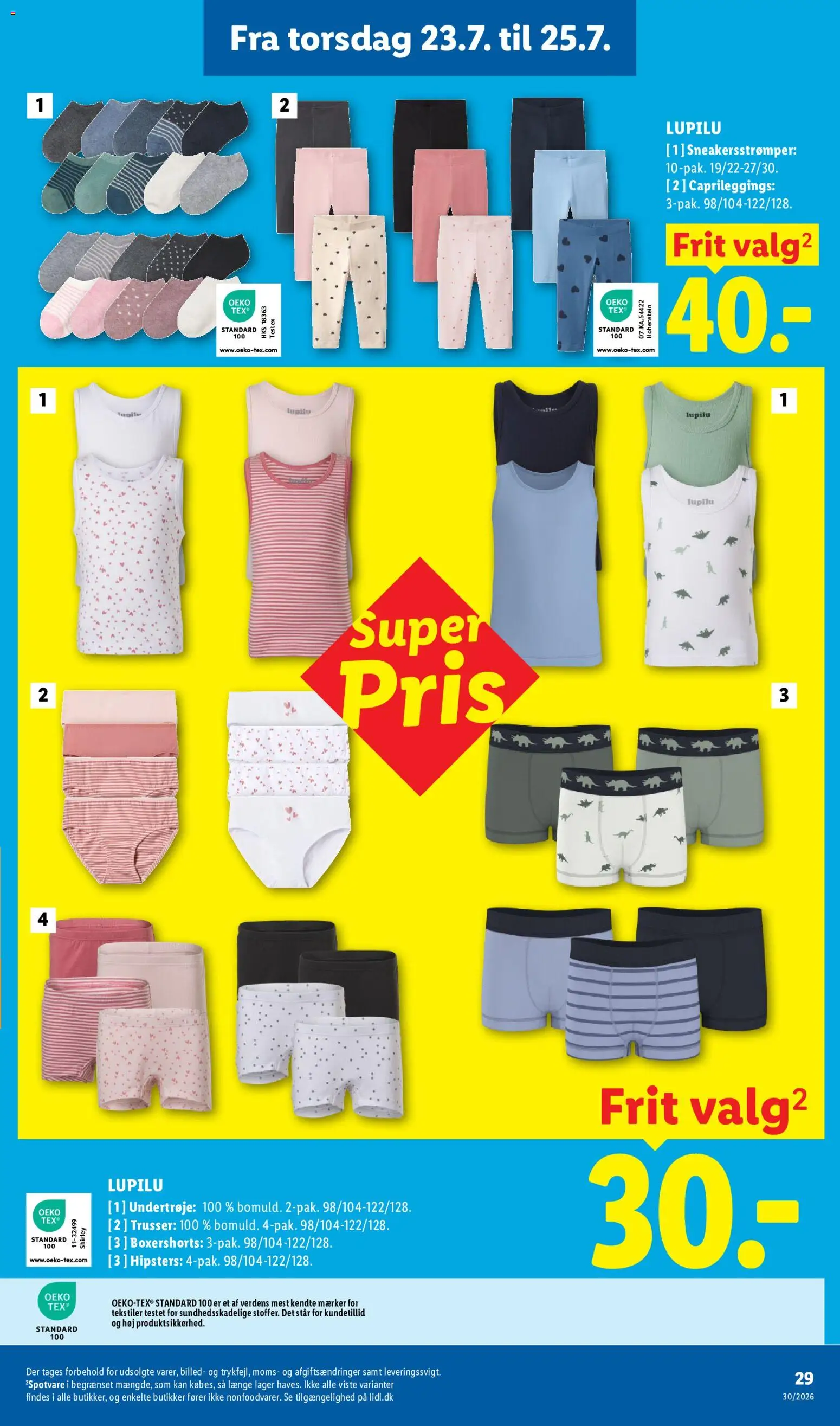 Lidl tilbudsavis – gyldig fra 19/07/2026 | Side: 13 | Produkter: Sokker, Leggings, Briefs, Undertrøjer