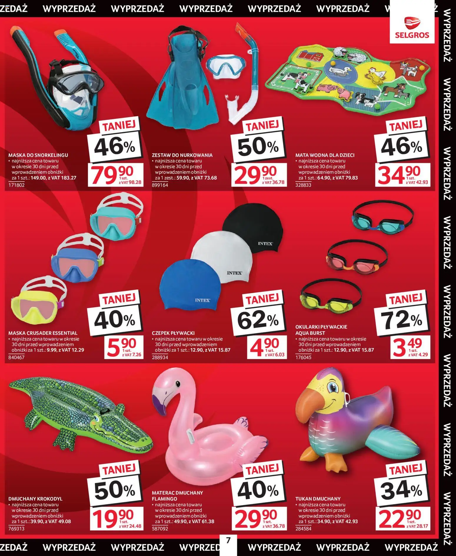 Selgros cash&carry - Totalna Wyprzedaż od 13.08.2026 | Strona: 7 | Produkty: Materac, Mata wodna, Maska, Materac dmuchany