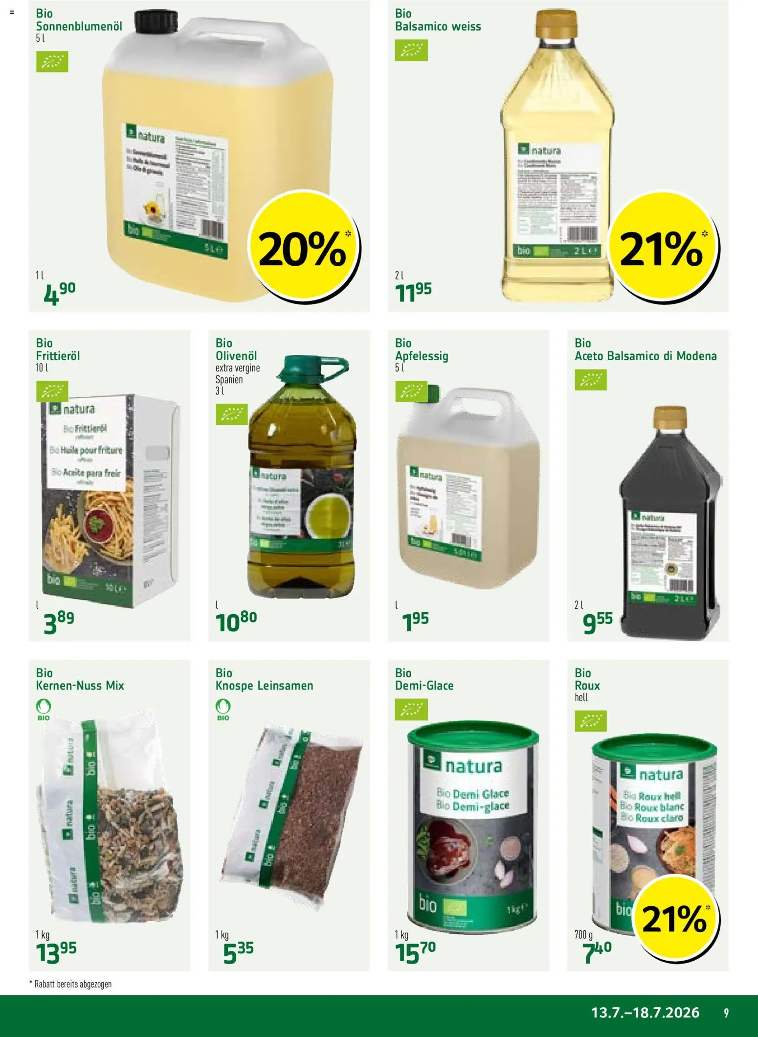 Prodega aktionen Natura – gültig ab 13.07.2026 | Seite: 9 | Produkte: Balsamico, Glace