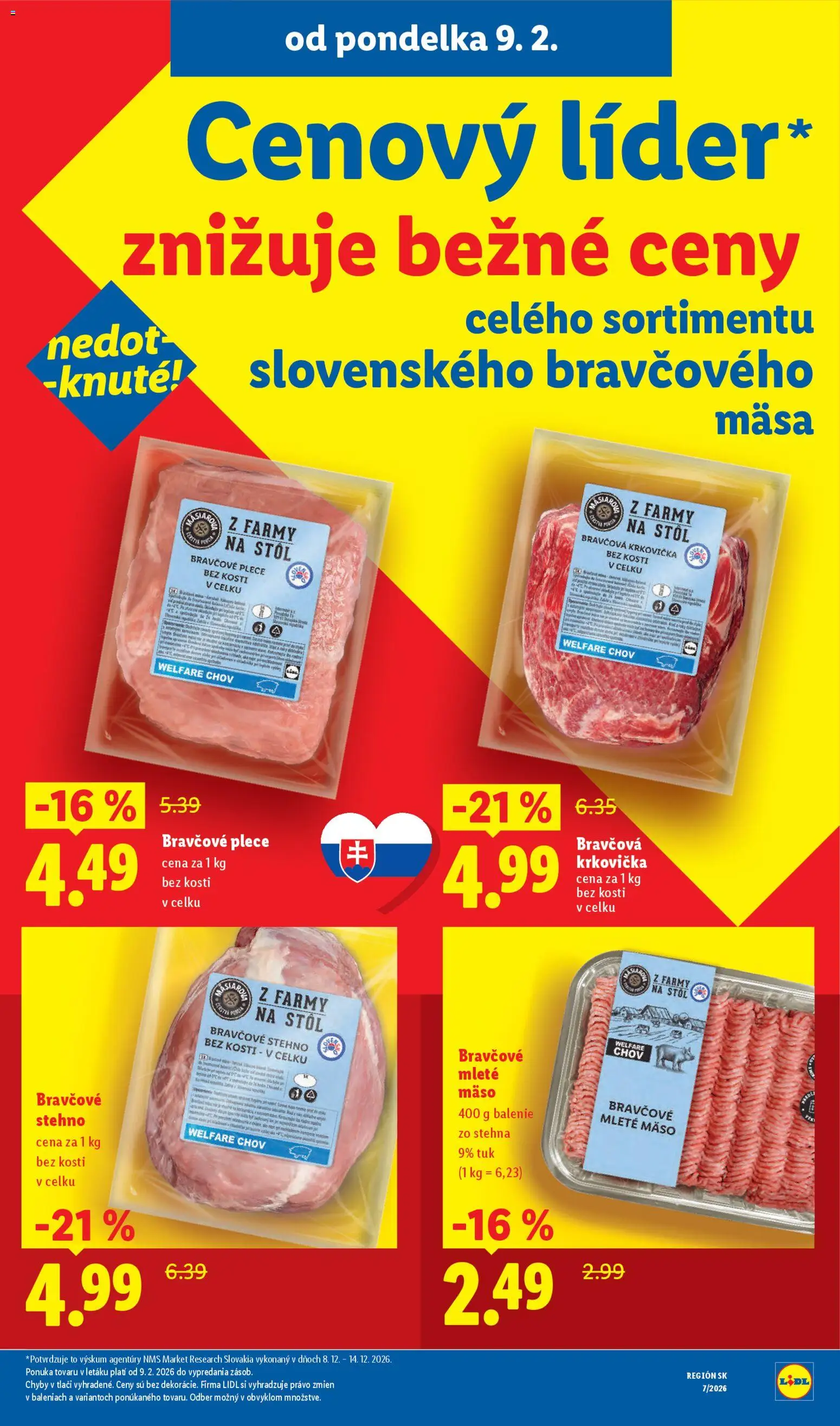 Nové Lidl akcie – leták je platný od 09.03.2026 | Strana: 22 | Produkty: Stôl, Bravčová krkovička, Bravčové stehno, Mleté mäso