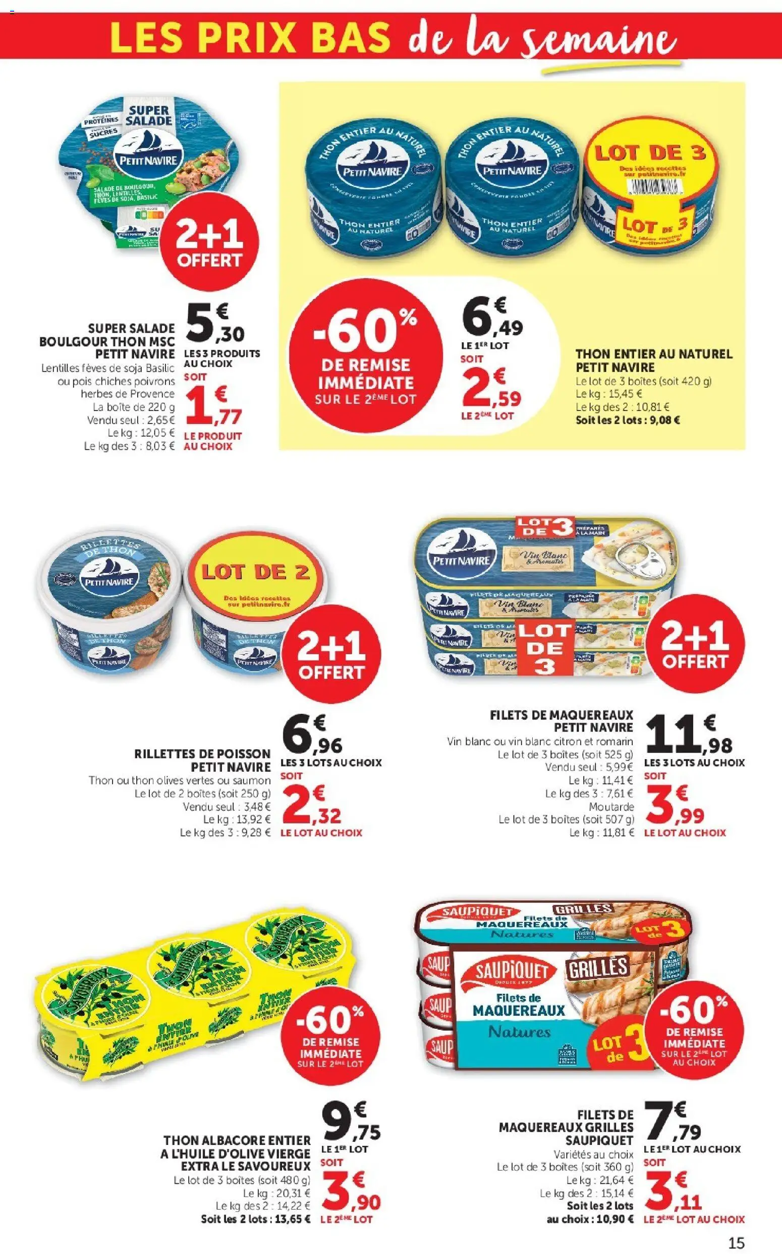 {H1} | Page: 15 | Produits: Citron, Olives, Pois chiches, Saumon