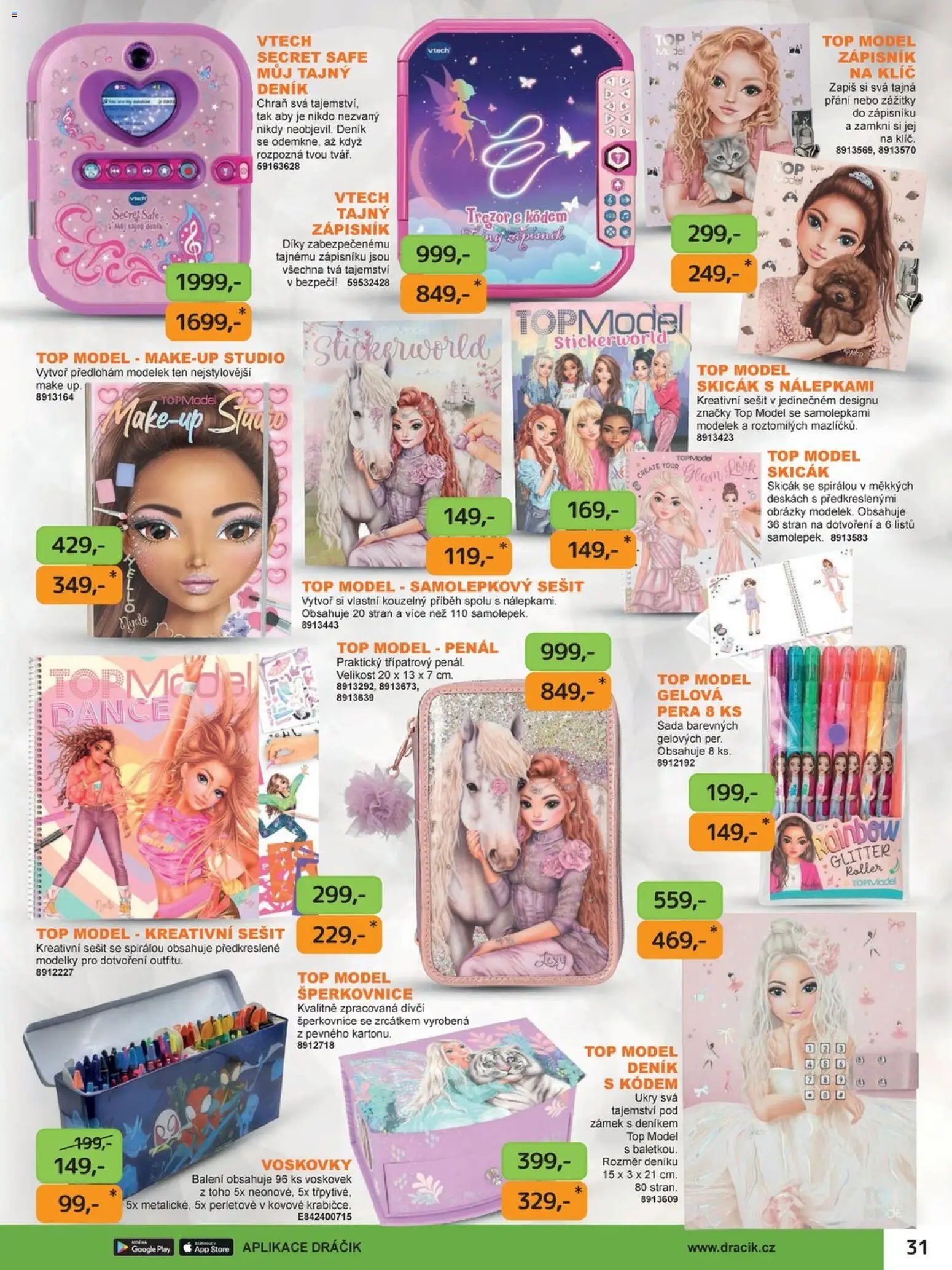 Dráčik katalog - Vánoce od 08.10.2026 | Strana: 31 | Produkty: Penál, Makeup, Zápisník, Sešit