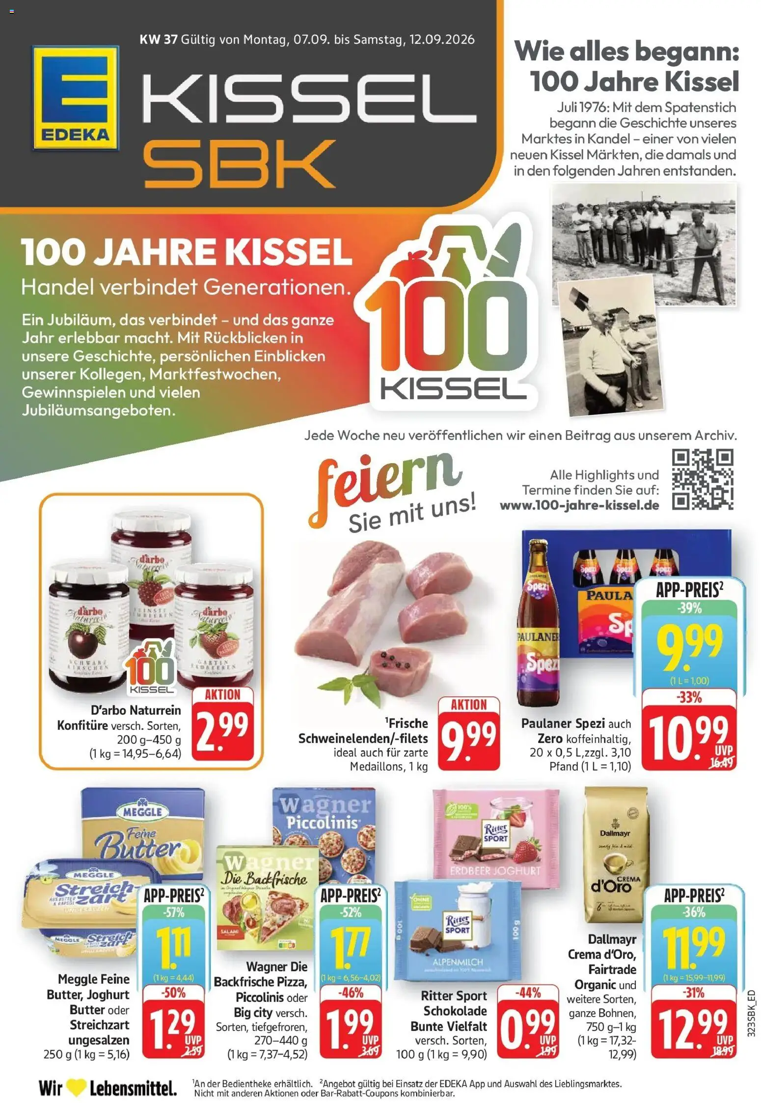 Edeka Prospekt Bad Bergzabern (ab 07.09.2026) » Angebote Online | Seite: 1 | Produkte: Butter, Joghurt, Piccolinis, Paulaner
