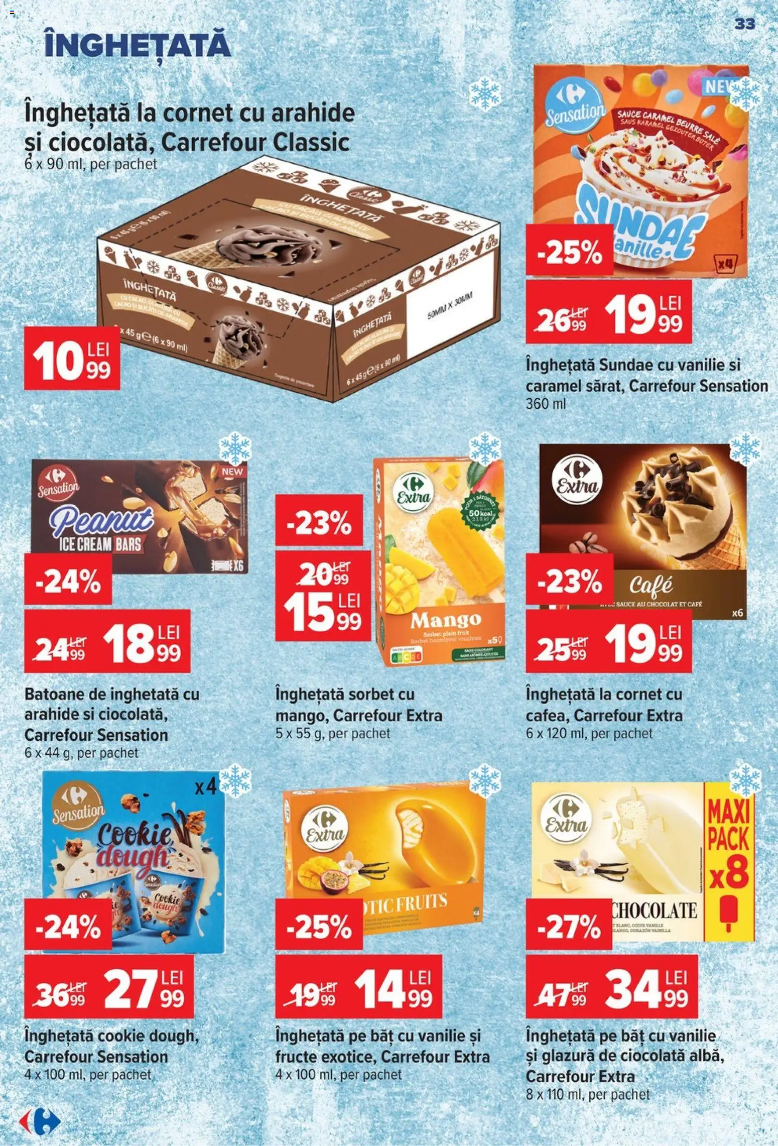 Noul catalog Carrefour – valabil de la 17.06.2026 | Pagină: 32 | Produse: Arahide, Cacao, Înghețată, Fructe