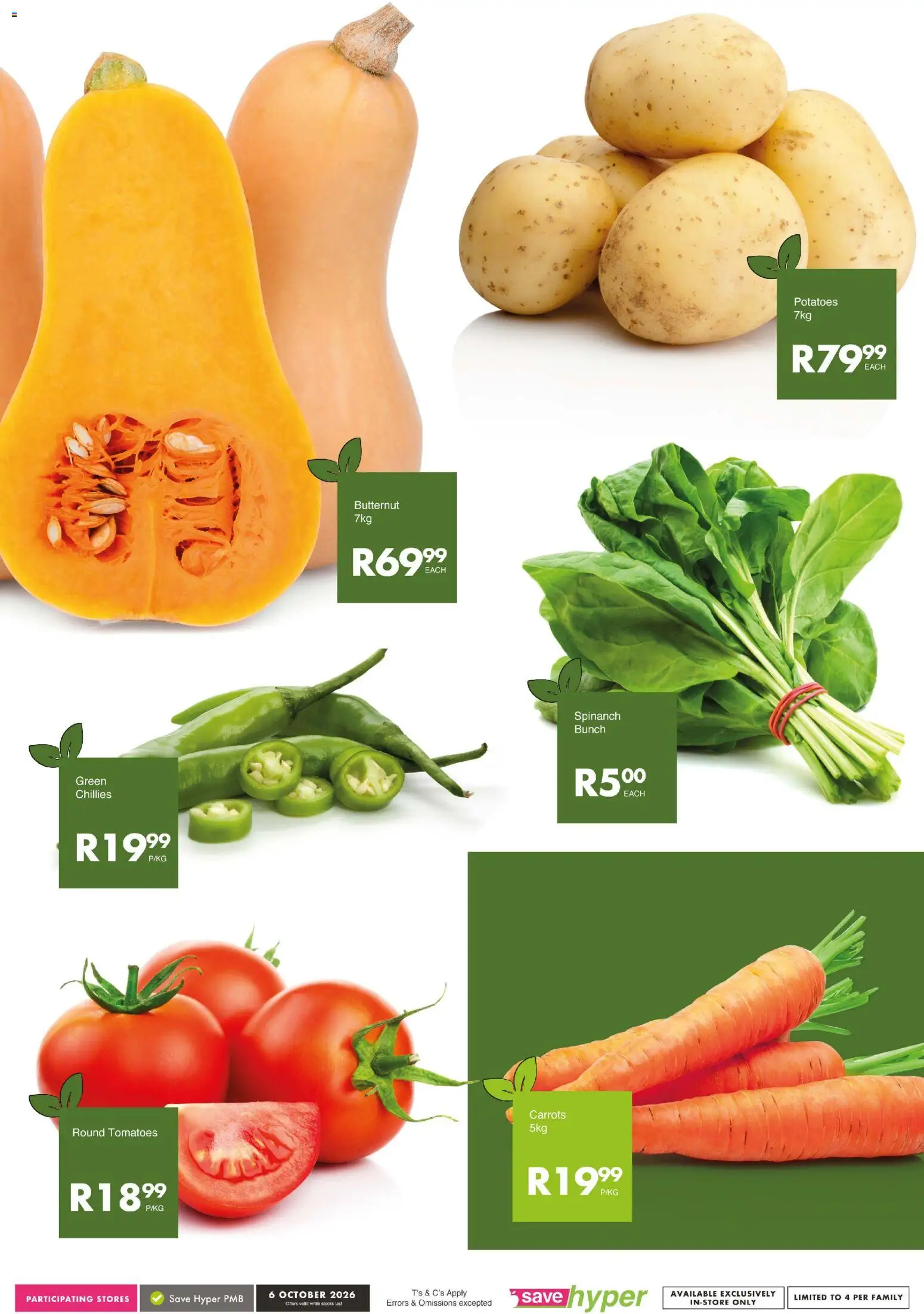New Save catalogue – valid from 06/10/2026 | Page: 7 | Products: Tomatoes, Carrots, Potatoes