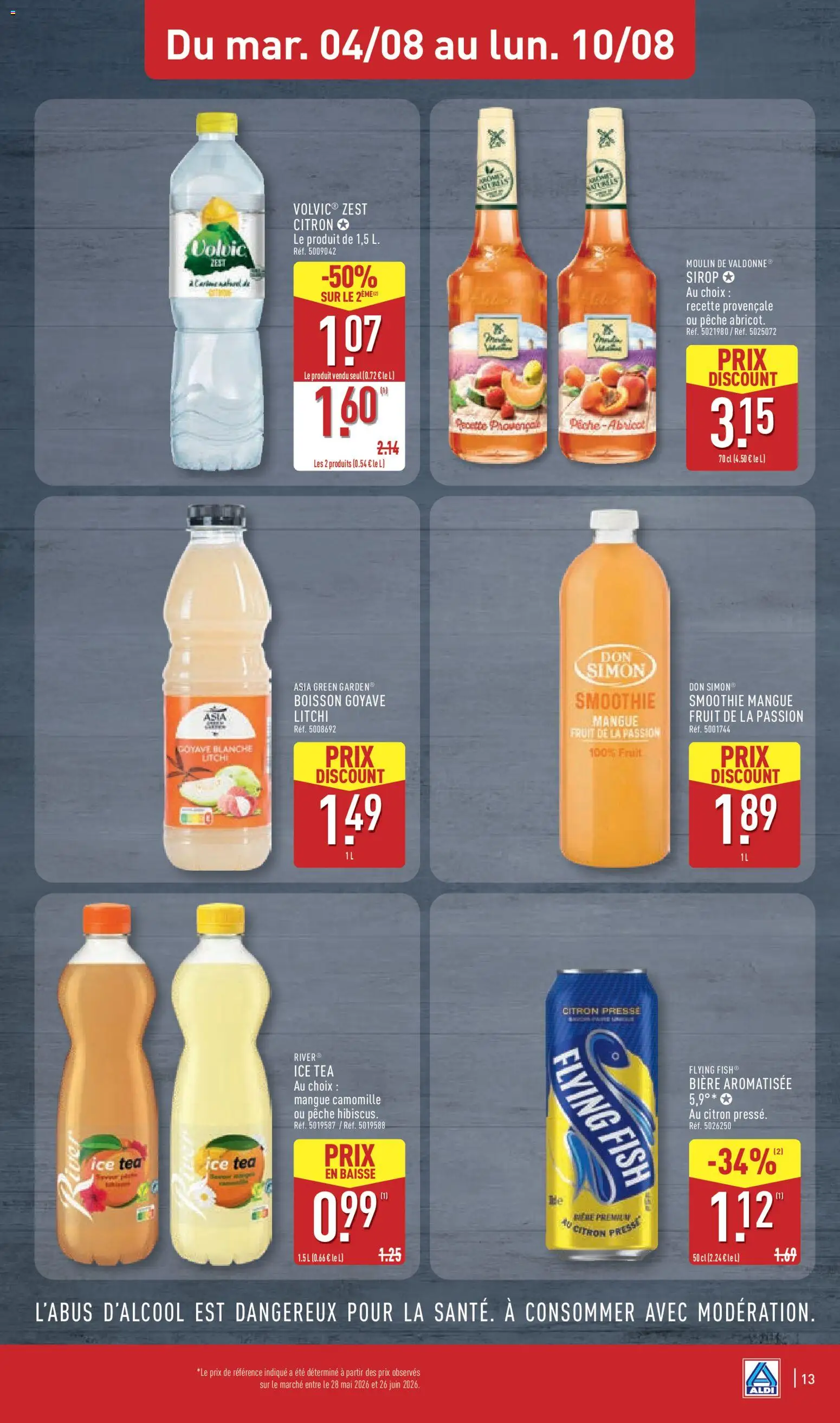 {H1} | Page: 15 | Produits: Abricot, Mangue, Smoothie, Bière