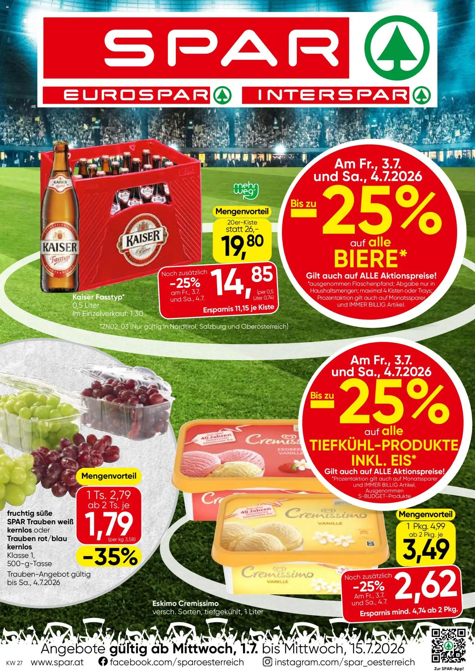 Spar Flugblatt - Tirol gültig ab 01.07.2026 | Seite: 1