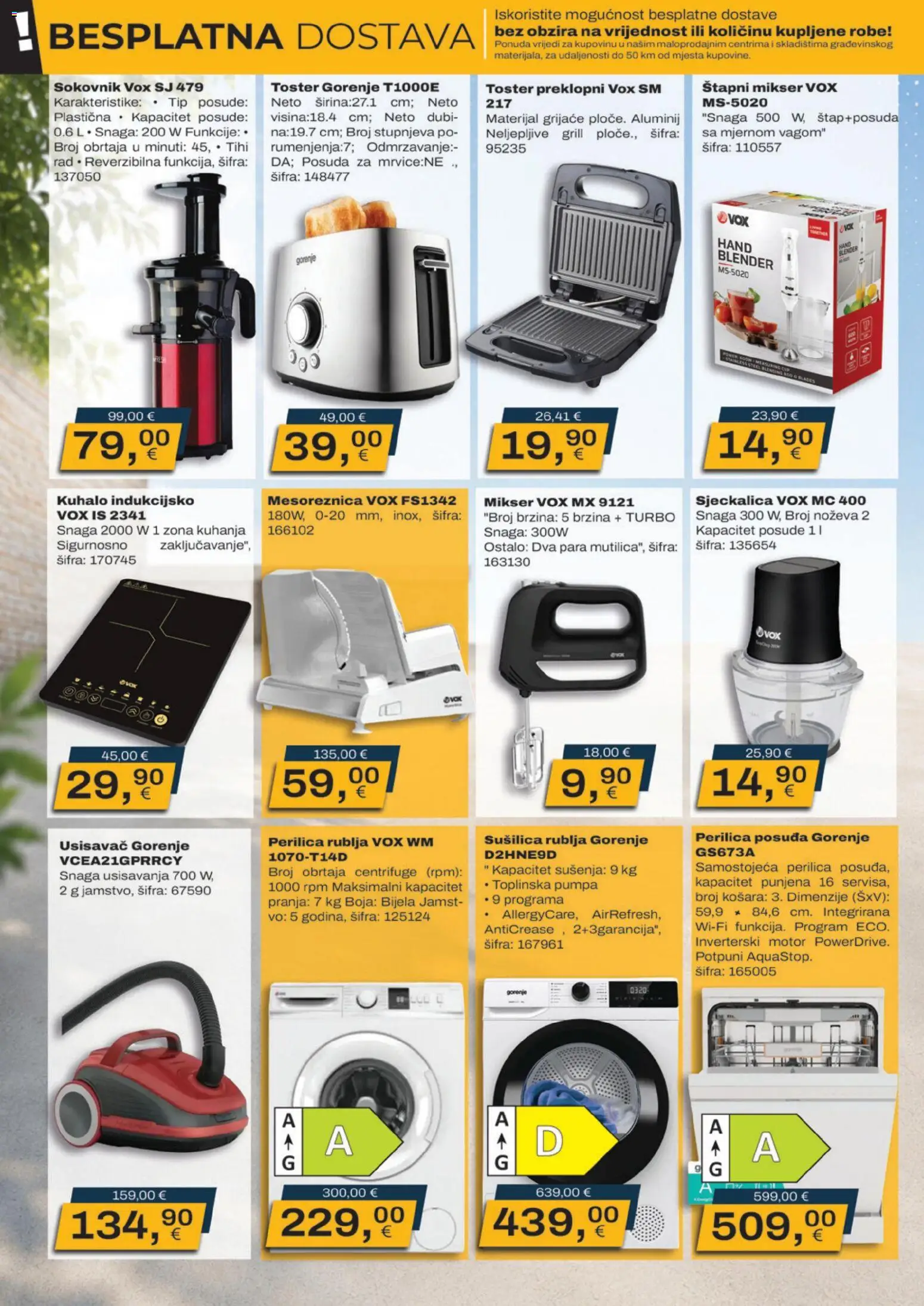 Vinkoprom katalog | vrijedi od 06.08.2026 | Stranica: 4 | Proizvodi: Mesoreznica, Sušilica rublja, Sjeckalica, Posuđe