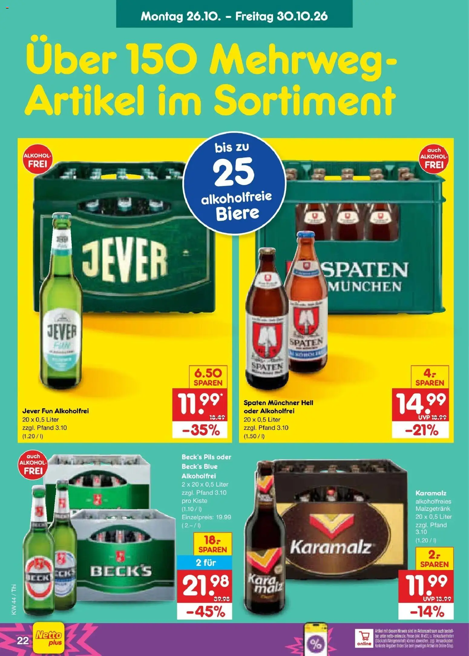 Netto Marken-Discount Prospekt Thiendorf (ab 26.10.2026) » Angebote | Seite: 36 | Produkte: Pils, Alkohol, Jever