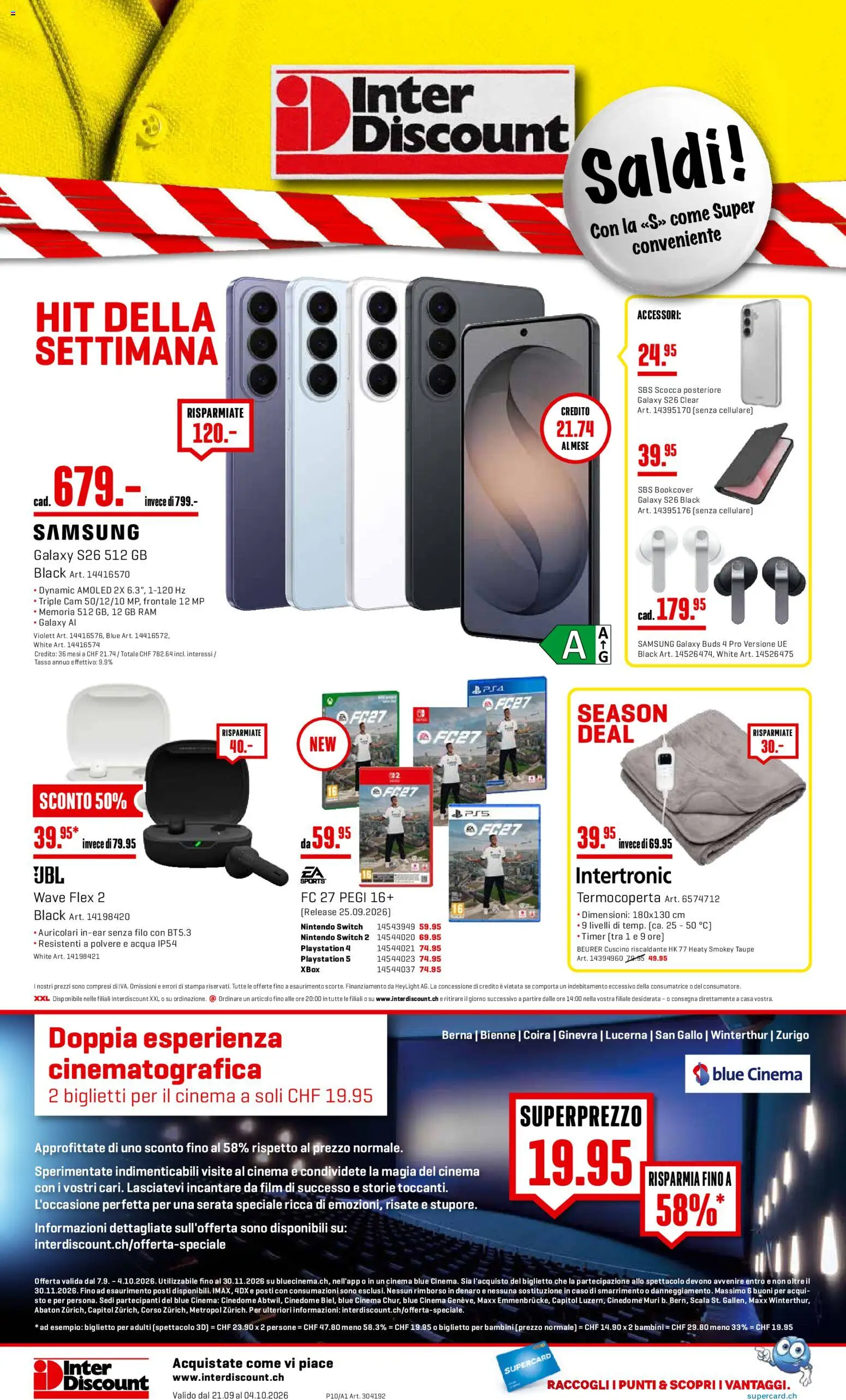 Interdiscount aktionen IT – gültig ab 21.09.2026 | Seite: 28 | Produkte: Playstation, Xbox, Samsung