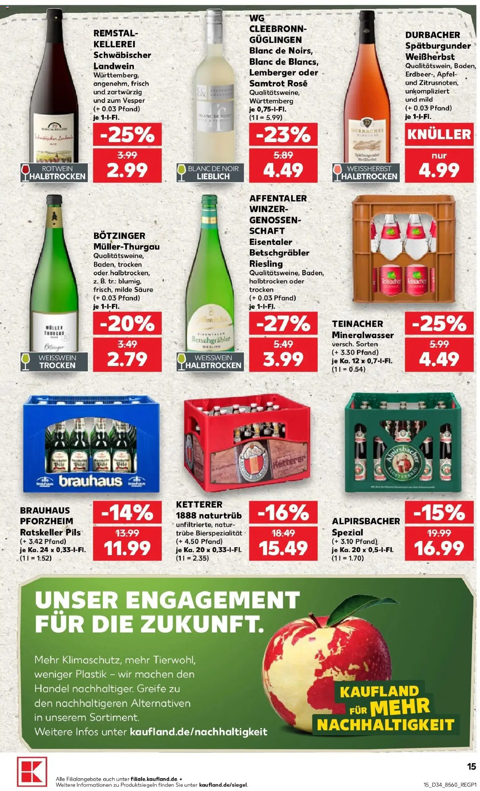 Prospekt Kaufland ab 20.08.2026 » Angebote Online zum Blättern | Seite: 15 | Produkte: Weißwein, Pils, Äpfel, Mineralwasser