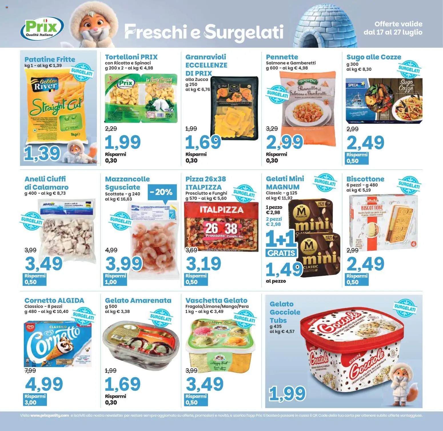 Volantino Prix del 17/07/2026 | Pagina: 15 | Prodotti: Cornetto, Patatine, Zucca, Ricotta