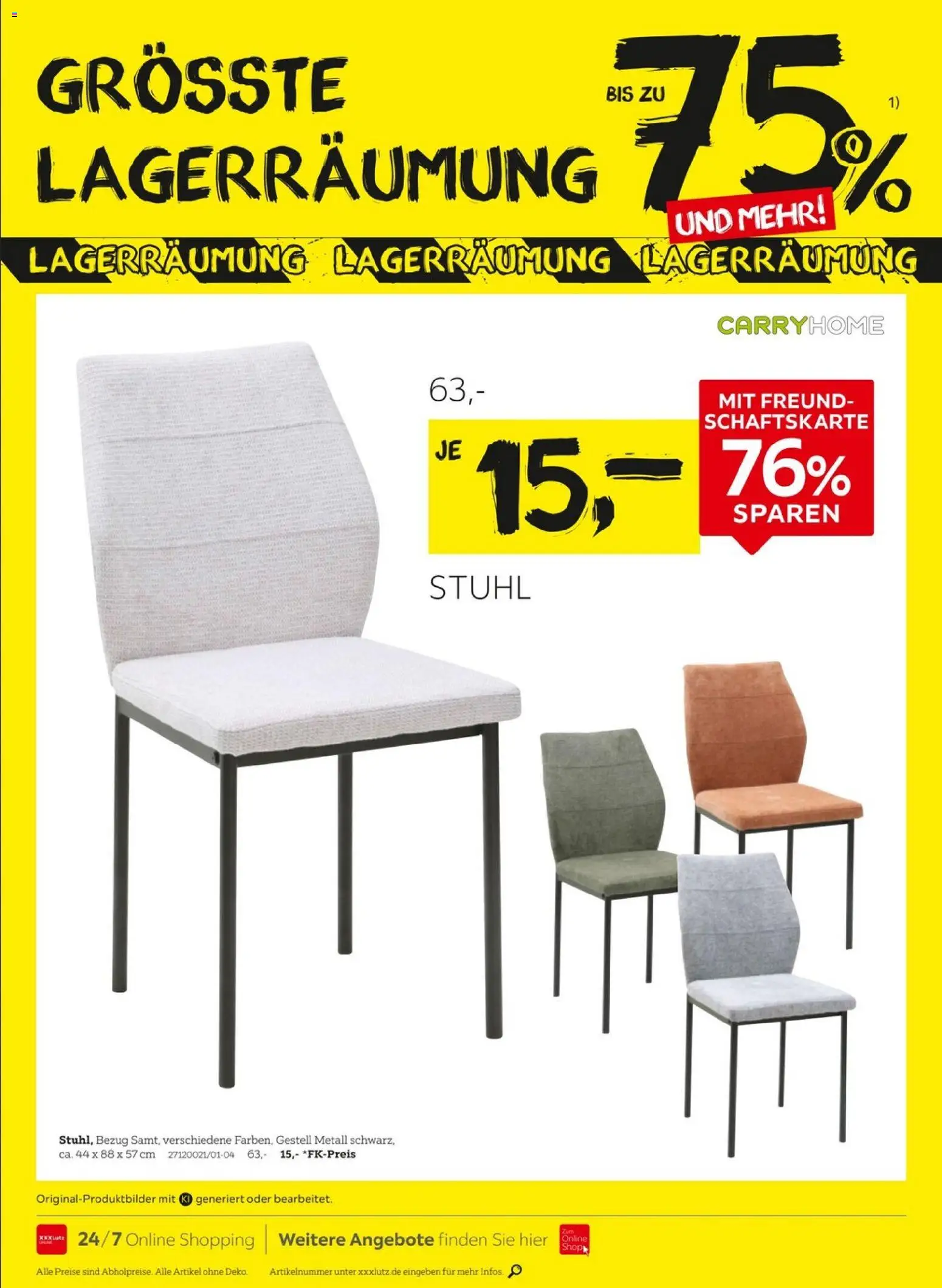 XXXLutz Größte Lagerräumung 2 – gültig ab 12.09.2026 | Seite: 2 | Produkte: Stuhl