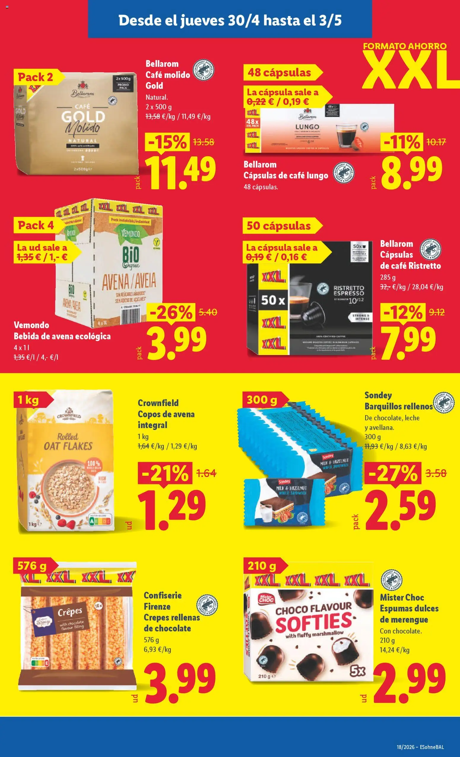 Lidl folleto │ válido desde el 27.04.2026 | Página: 37 | Productos: Café, Chocolate, Copos, Bebida de avena ecológica