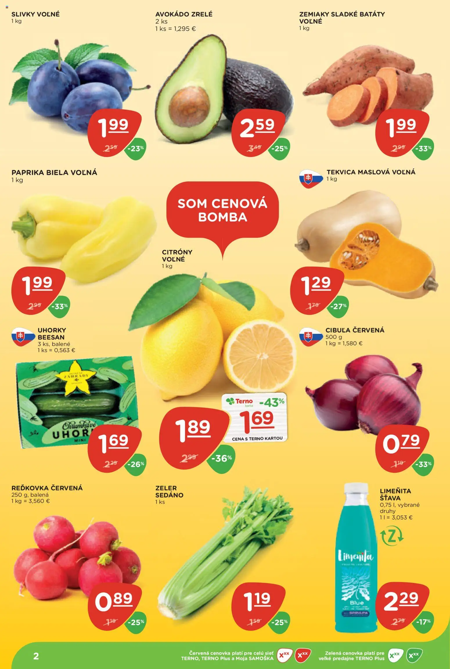 Nové Terno akcie – leták je platný od 10.09.2026 | Strana: 2 | Produkty: Cibuľa červená, Citróny, Zemiaky, Batáty