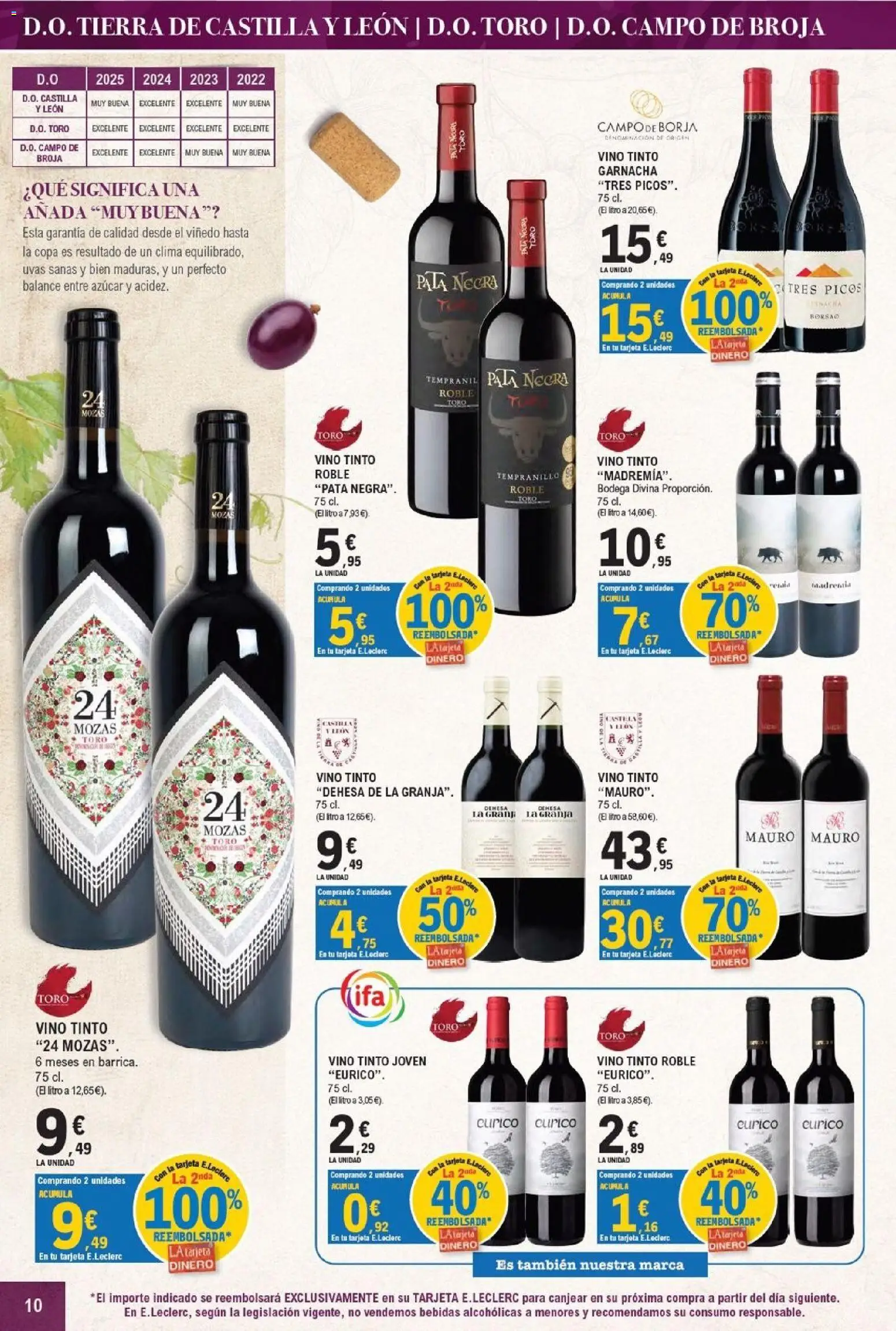 E.Leclerc - Ciudad Real │ válido desde el 16/09/2026 | Página: 10 | Productos: Vino tinto, Uvas, Bebidas, Tierra