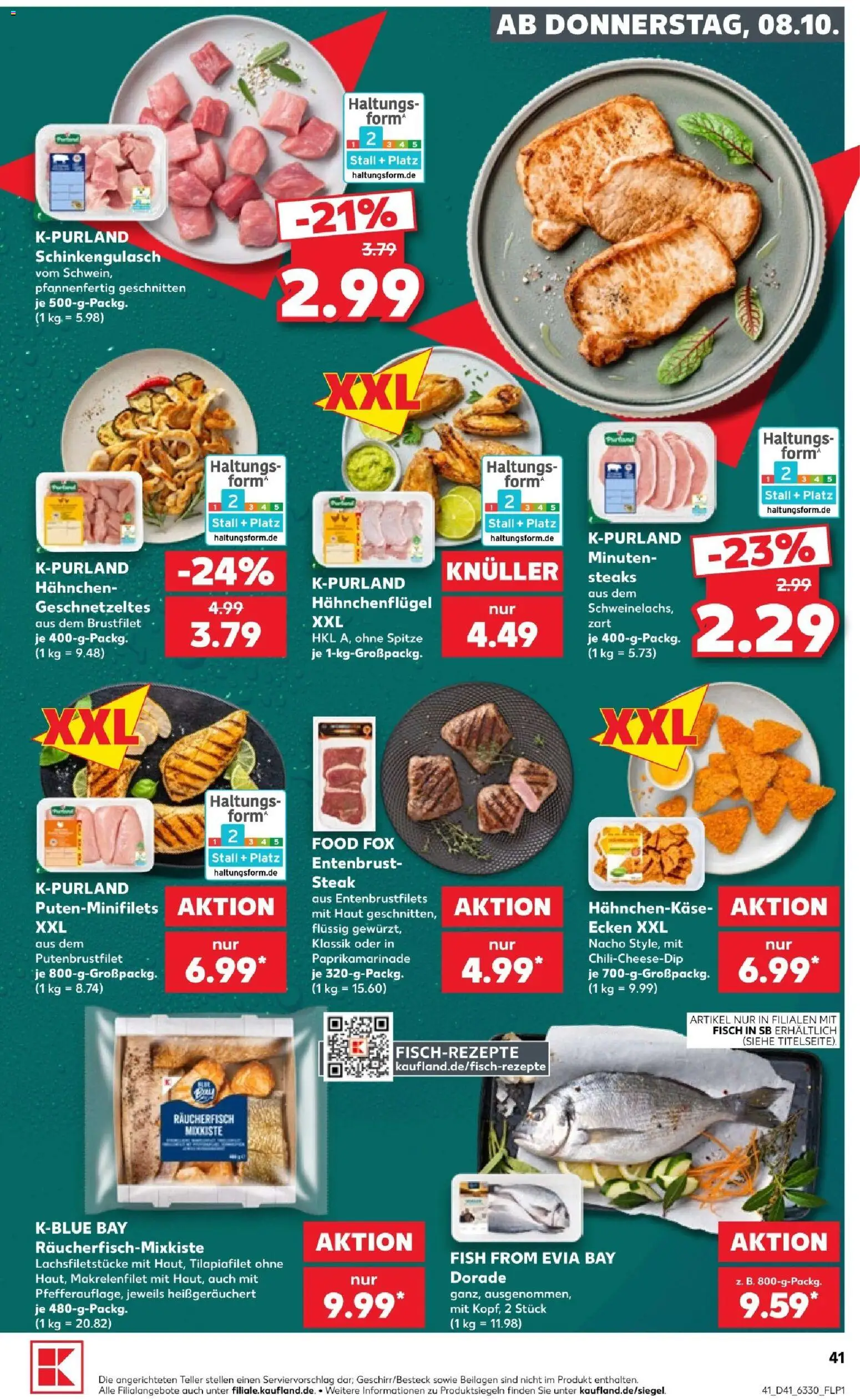Kaufland Prospekt Hamburg – gültig ab 08.10.2026 | Seite: 43 | Produkte: Beilagen, Dorade, Fisch, Steak