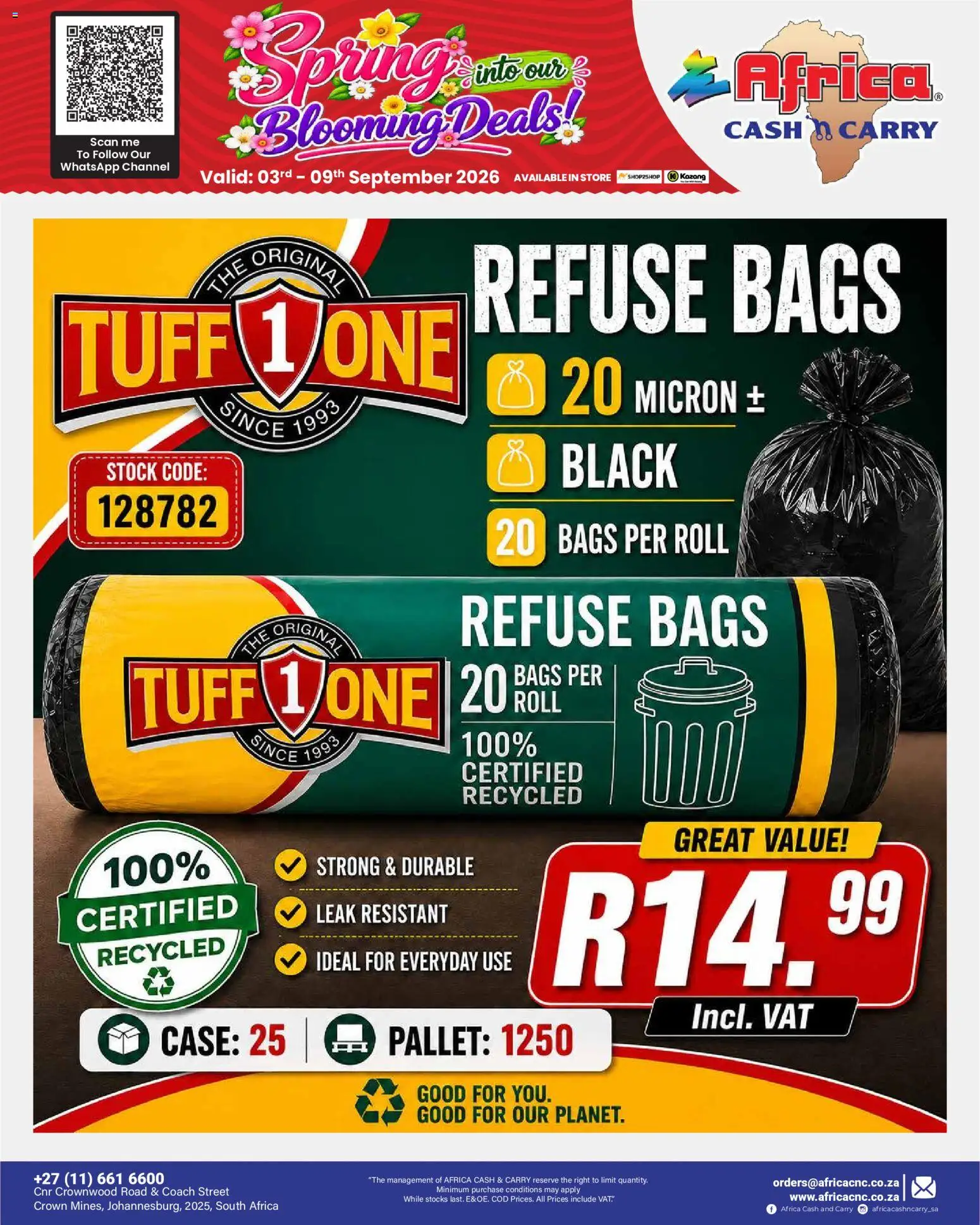 New Africa Cash & Carry catalogue – valid from 03/09/2026 | Page: 51 | Products: Case, Refuse bags, Stock