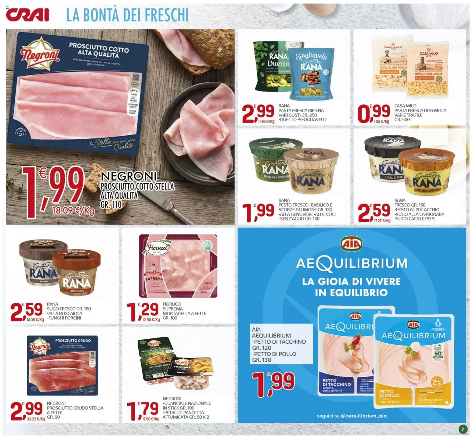 Volantino CRAI del 09/07/2026 | Pagina: 7 | Prodotti: Pollo, Prosciutto, Basilico, Forno