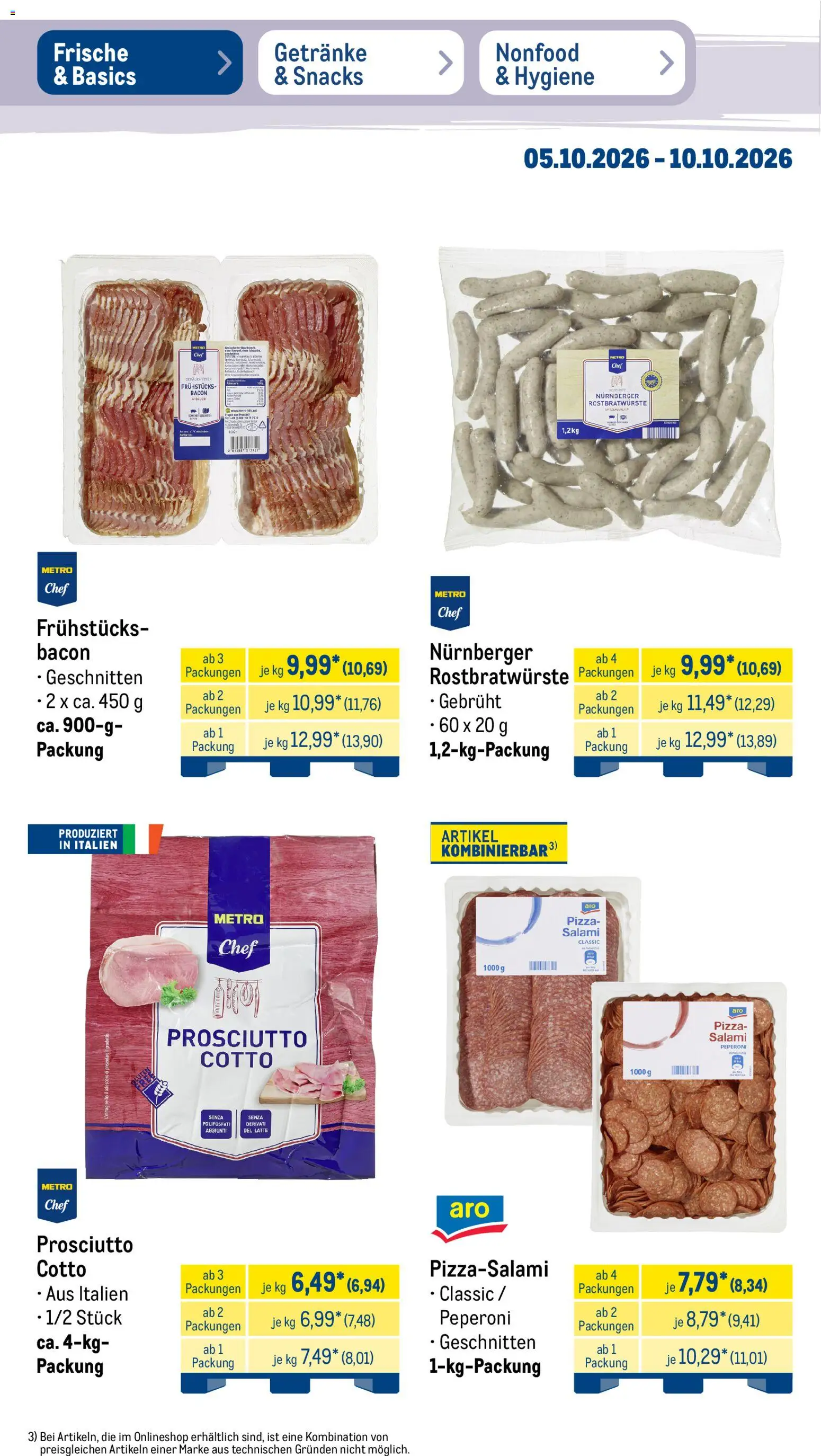 Metro Prospekt – gültig ab 05.10.2026 | Seite: 12 | Produkte: Salami, Pizza