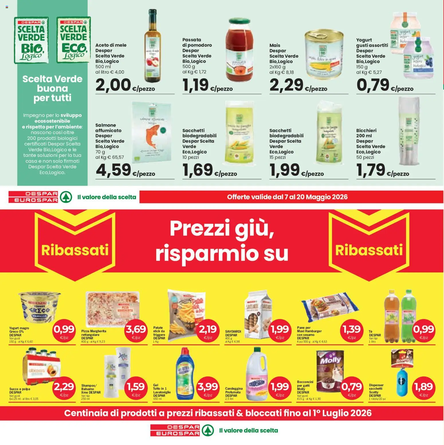 Volantino Eurospar del 07.05.2026 | Pagina: 10 | Prodotti: Yogurt, Aceto di mele, Pomodoro, Aceto