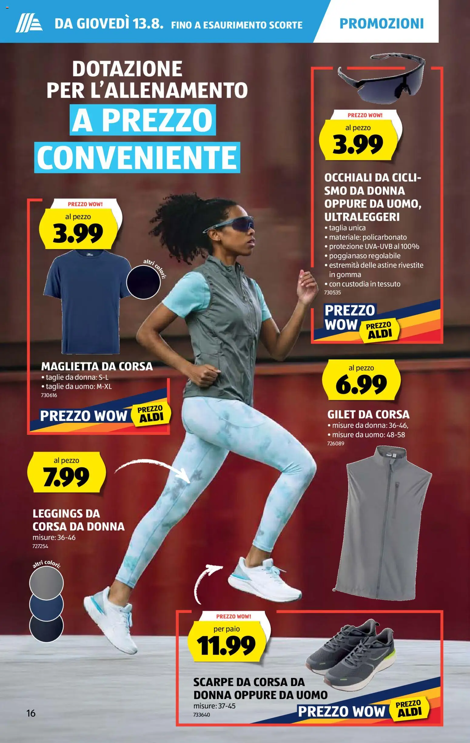 Aldi aktionen IT – gültig ab 13.08.2026 | Seite: 16 | Produkte: T-Shirt, Leggings