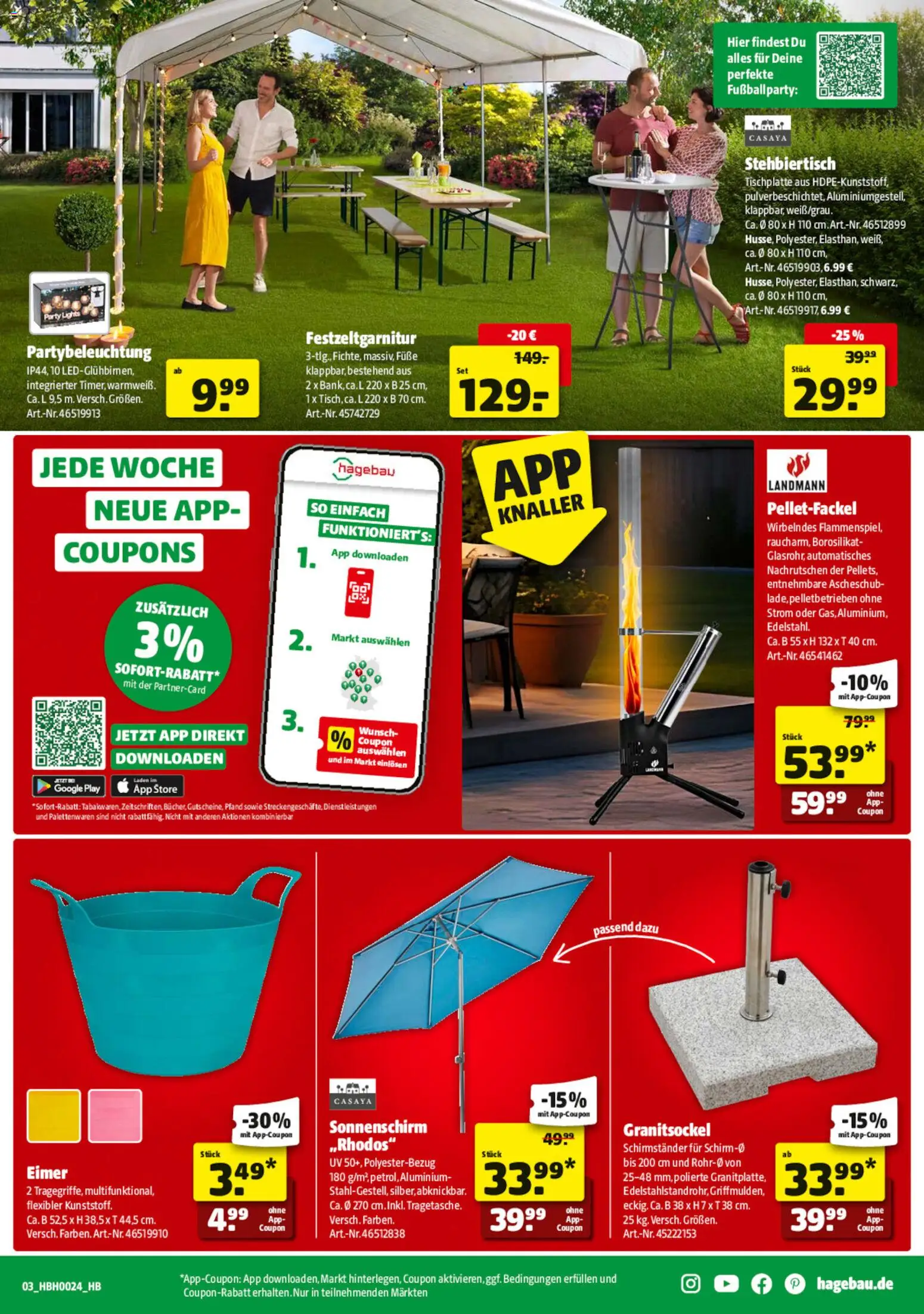 Hagebau Prospekt – gültig ab 06.06.2026 | Seite: 3 | Produkte: Schirmständer, Sonnenschirm
