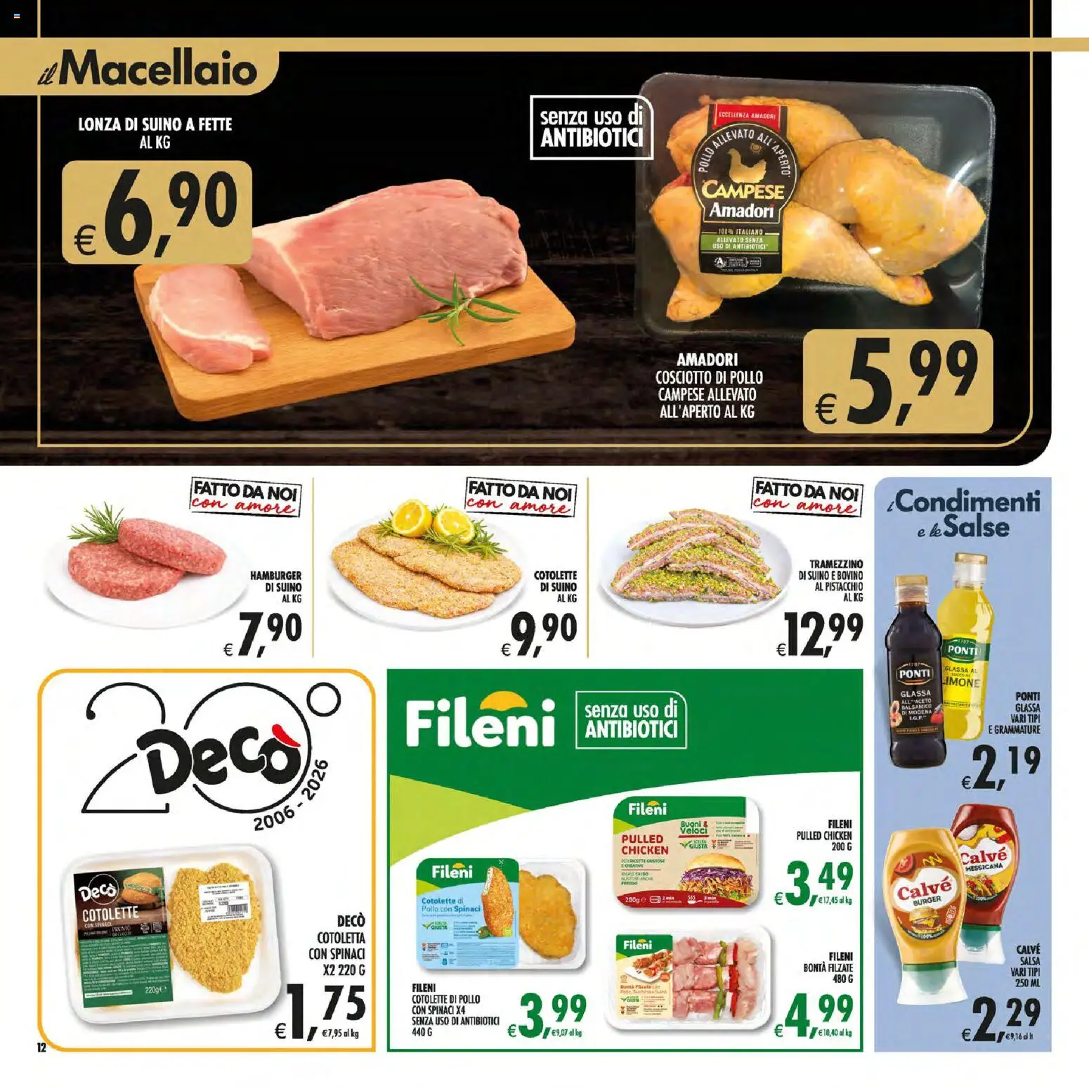 Volantino Decò del 30/06/2026 | Pagina: 12 | Prodotti: Bovino, Pollo, Spinaci, Glassa