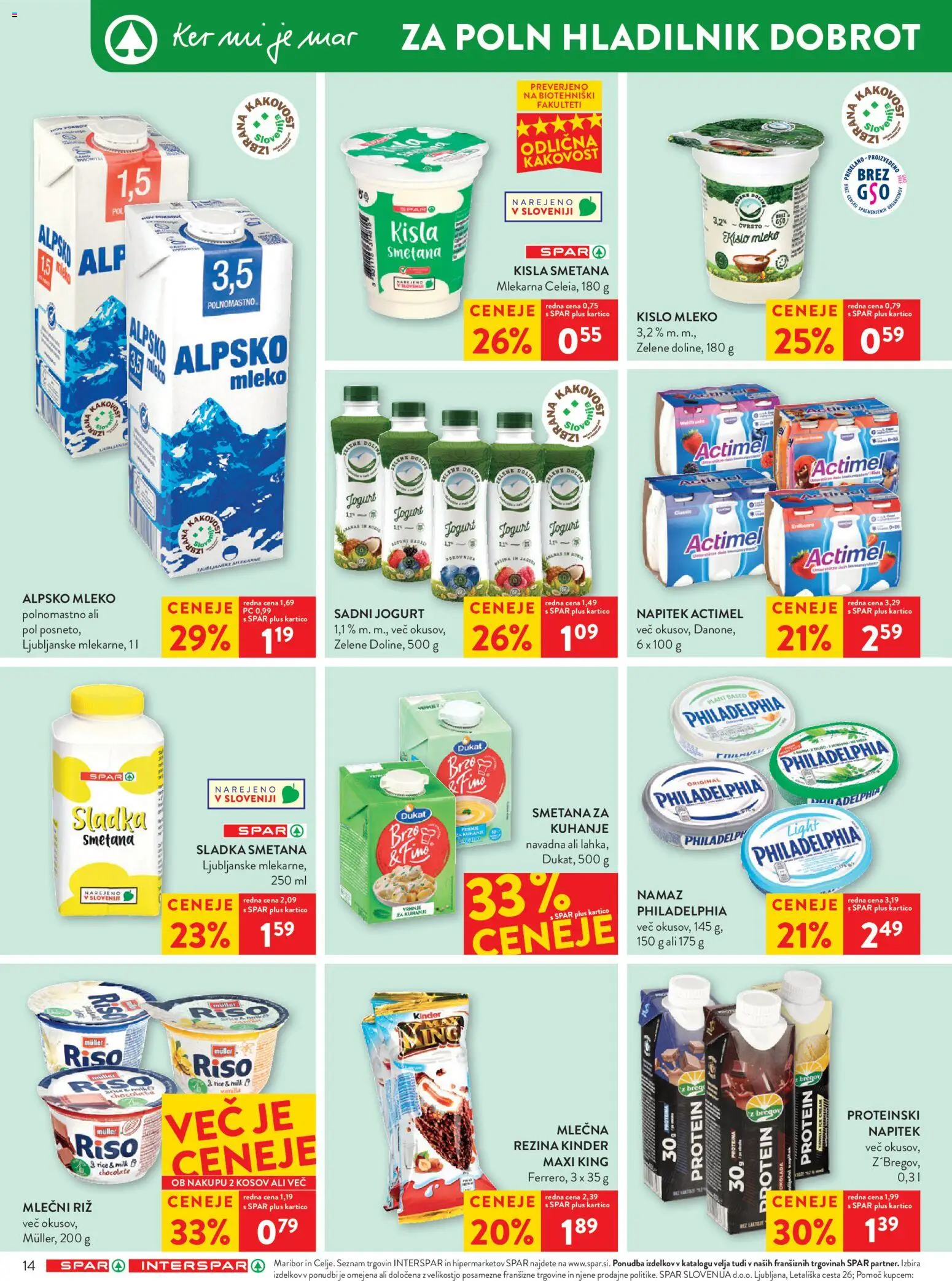 Novi Spar katalog ponudbe – veljaven od 10.06.2026 | Stran: 21 | Izdelki: Mleko, Jogurt, Kisla smetana, Smetana
