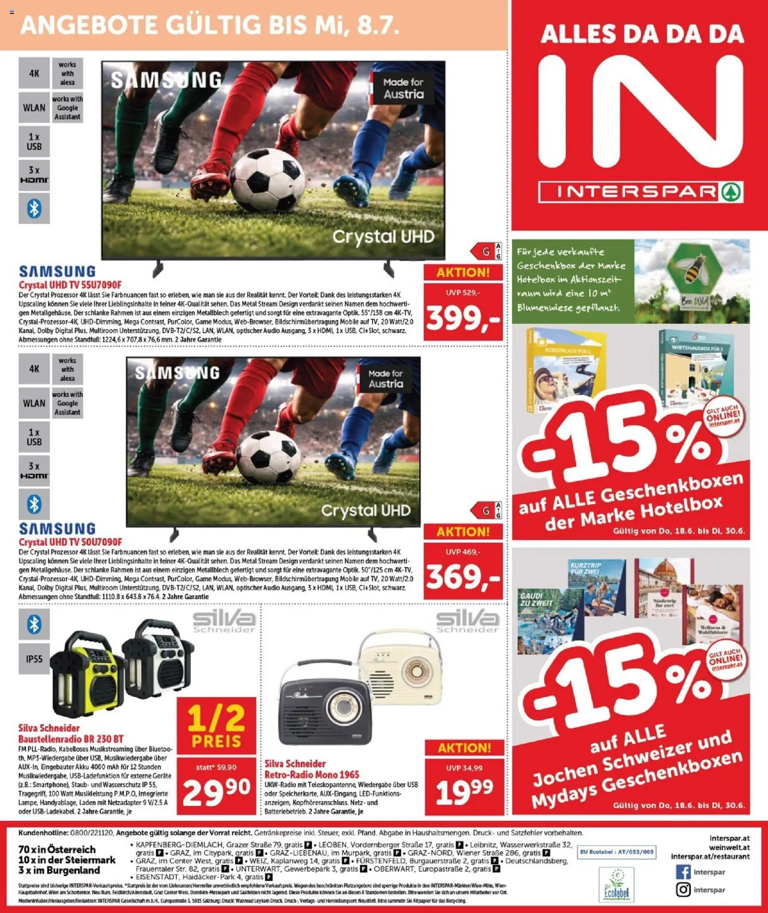 Interspar Flugblatt - Burgenland Sued gültig ab 18.06.2026 | Seite: 20 | Produkte: TV, Audio, USB, Samsung