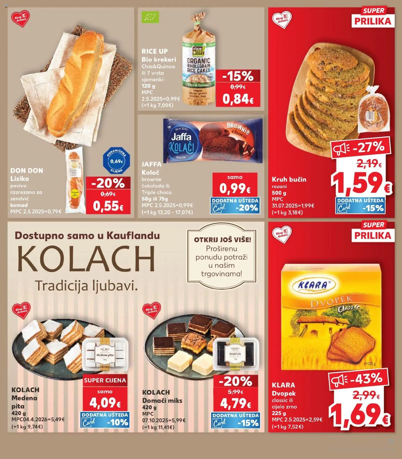 Kaufland HR akciós ujság - amely érvényes a következő dátumtól: 2026.09.16. | Oldal: 15 | Termékek: Pita, Quinoa, Vegán, Brownie