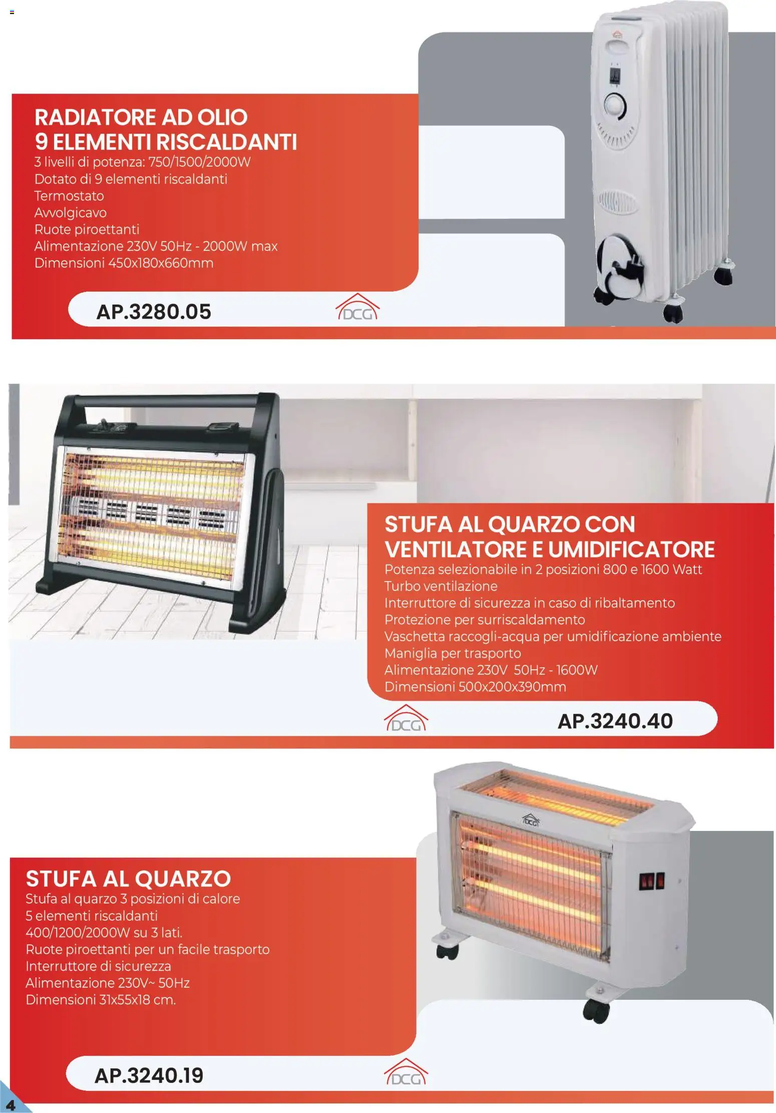Volantino GBC del 22/10/2026 | Pagina: 4 | Prodotti: Ventilatore, Stufa, Olio