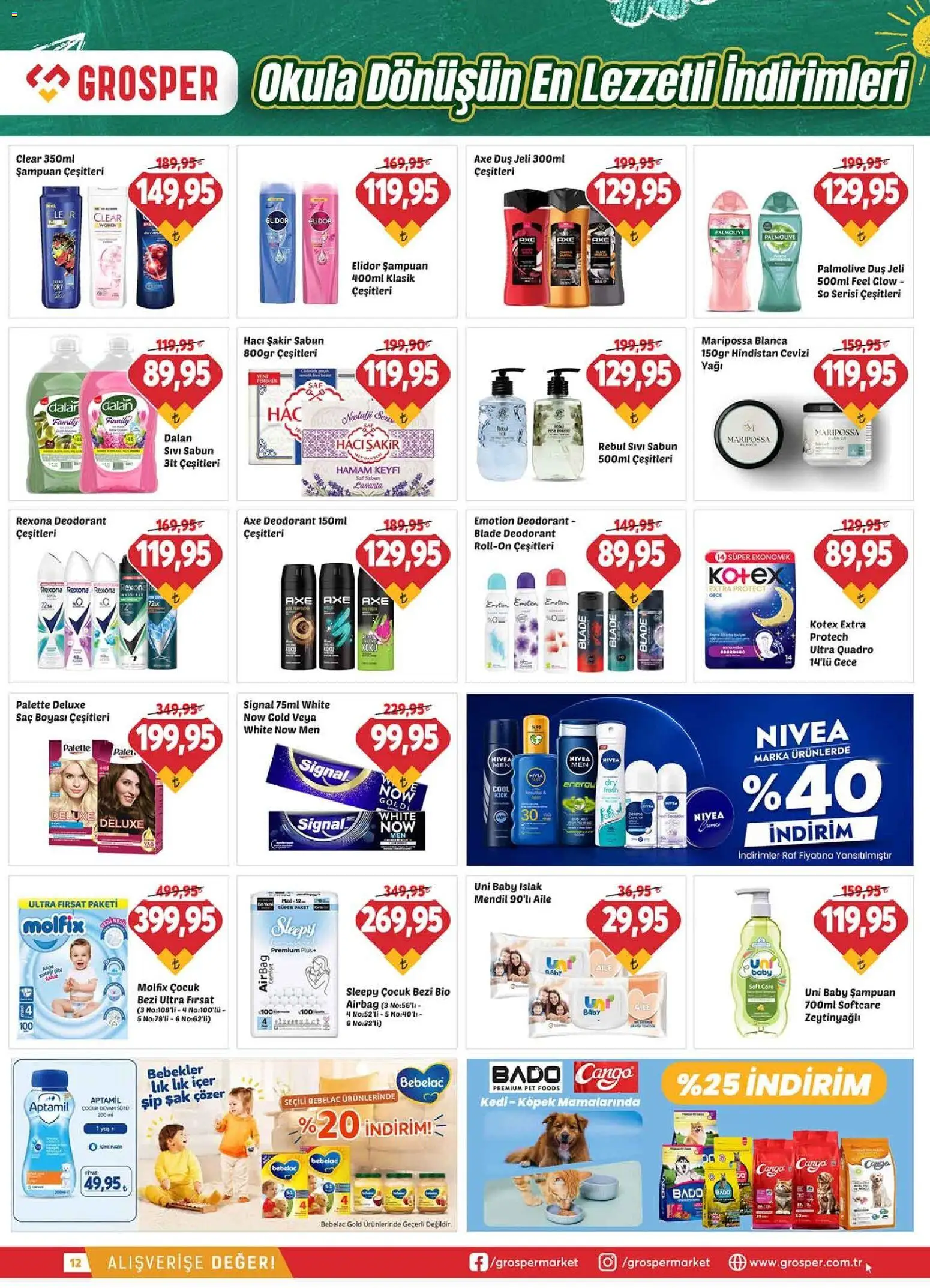 Grosper Katalog - 02 Eylül 2026 tarihinden itibaren geçerlidir | Sayfa: 12 | Ürünler: Mendil, Şampuan, Hindistan Cevizi, Sabun