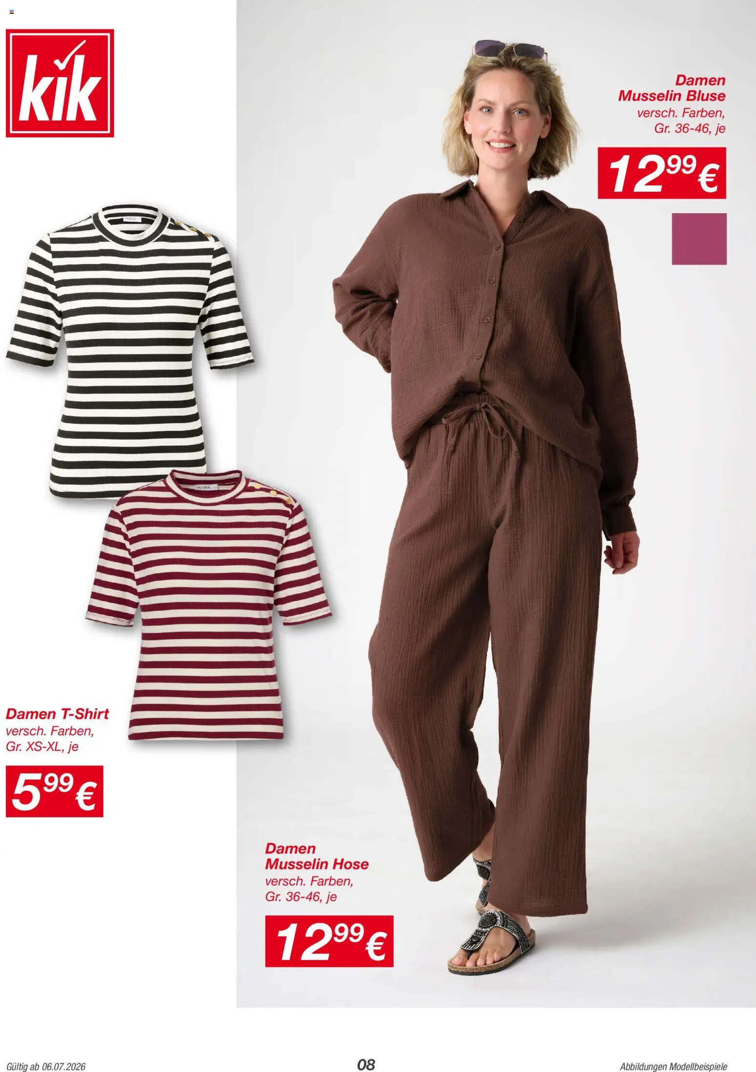 Kik Prospekt aktuell gültig ab 06.07.2026 | Seite: 8 | Produkte: Bluse, Hose