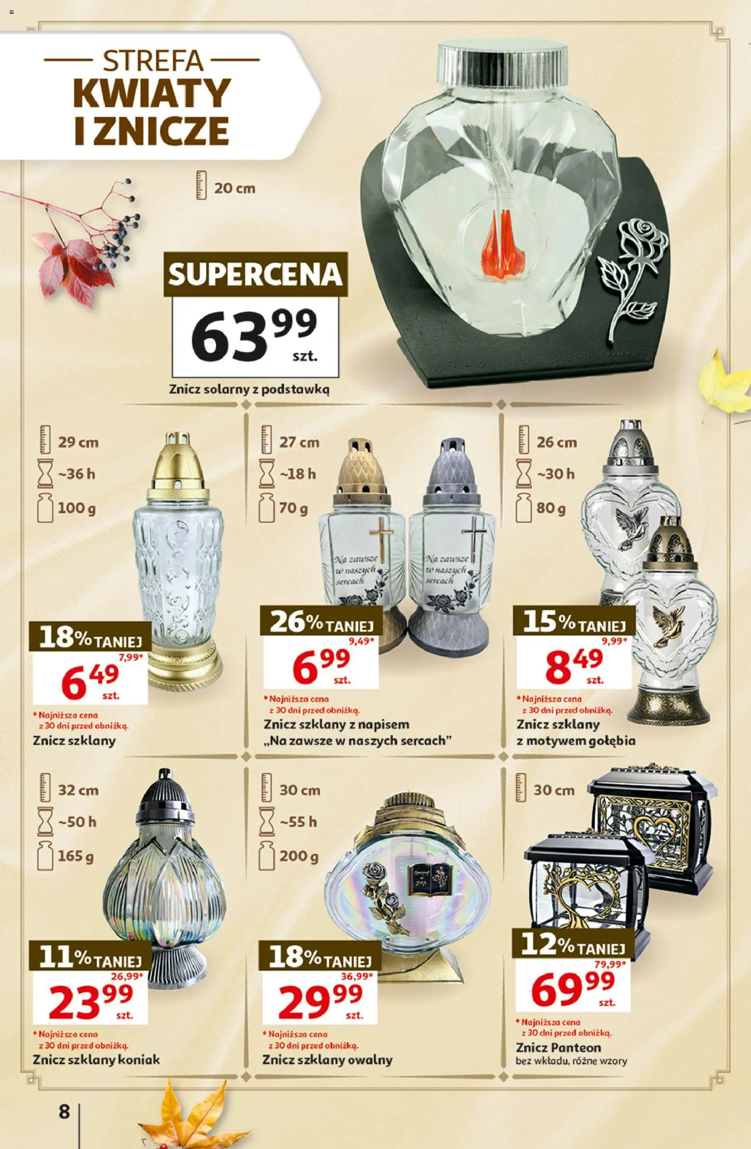 Auchan gazetka - Hipermarket od 15.10.2026 | Strona: 8 | Produkty: Koniak, Znicze, Kwiaty