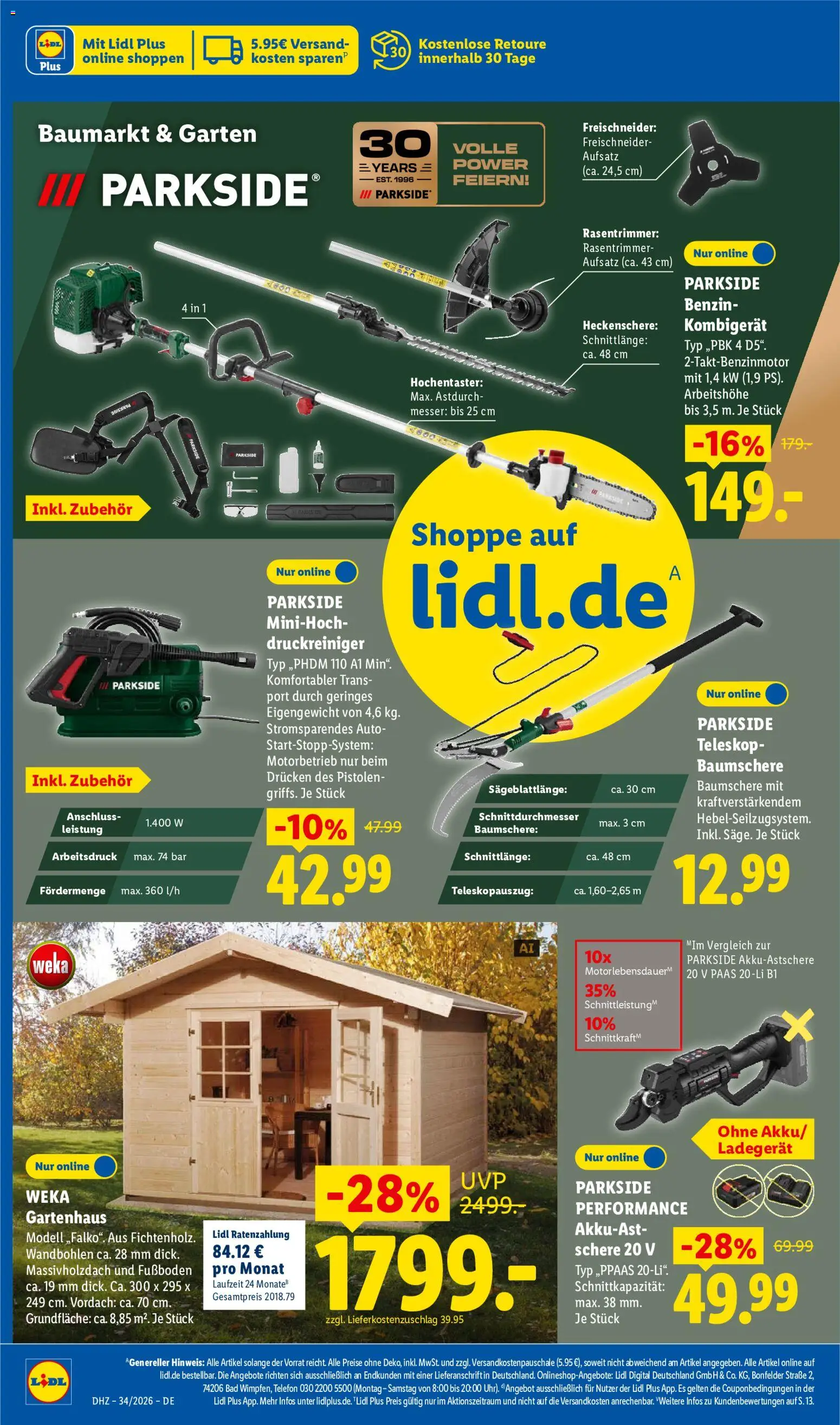 Lidl Německo leták od 17.08.2026 | Strana: 46 | Produkty: Parkside, Benzín, Telefon