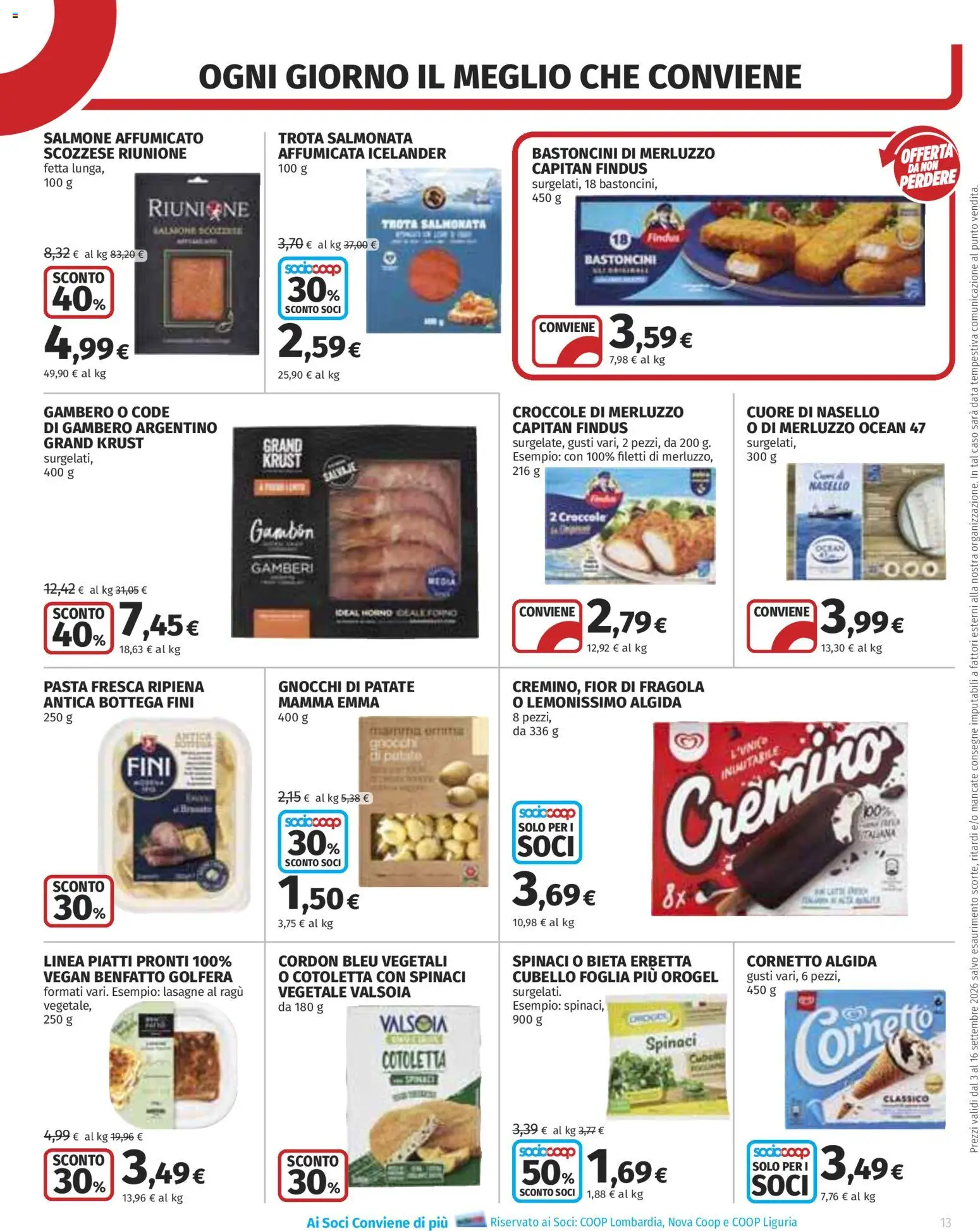 Volantino COOP del 03/09/2026 | Pagina: 13 | Prodotti: Piatti, Data, Ragú, Gnocchi