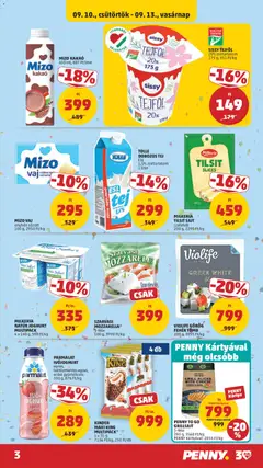 SZARVASI MOZZARELLA*, 3-féle 100 g, 3990 Ft/kg - amely érvényes a következő dátumtól: 2026.09.10. | Oldal: 3