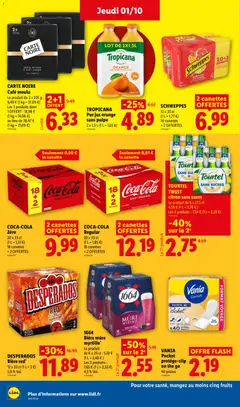 LIDL - Prévisualisation de TROPICANA Pur jus orange sans pulpe, 2 x 1,5 L (1 L = 1,63 €) valide à partir de 01/10/2026 | Page: 22