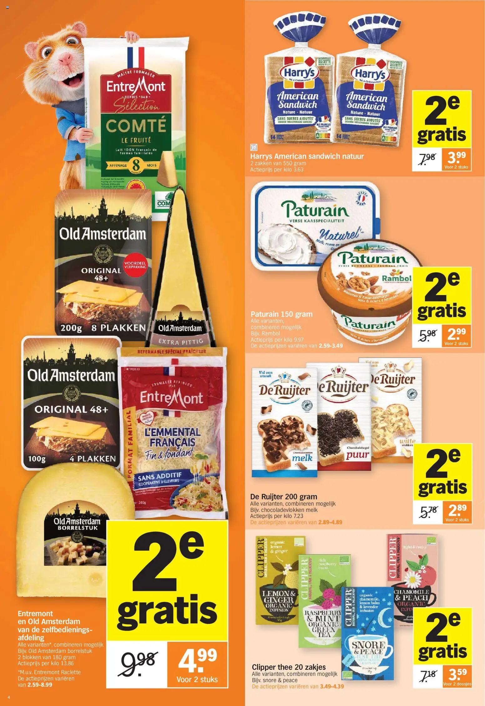 {H1} | Pagina: 4 | Producten: Sandwich, Room, Vlokken, Melk