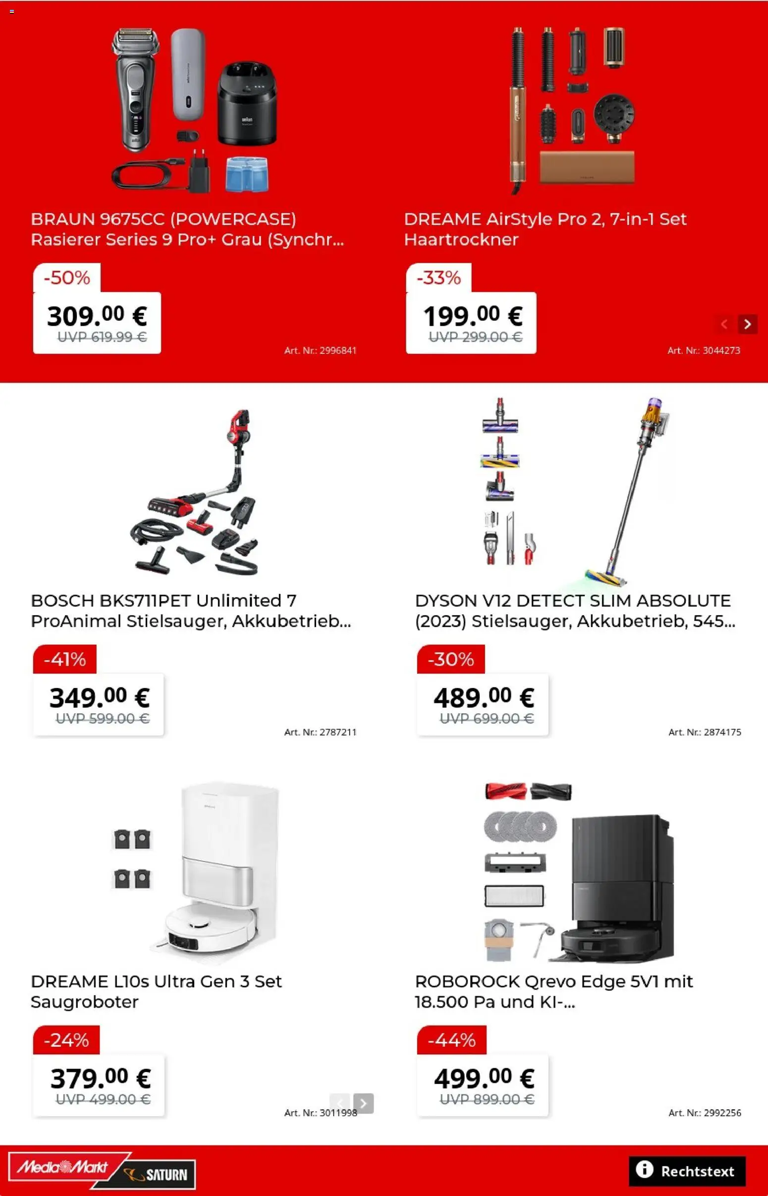 Media Markt Prospekt – gültig ab 10.08.2026 | Seite: 9 | Produkte: Bosch, Dyson, Rasierer, Haartrockner