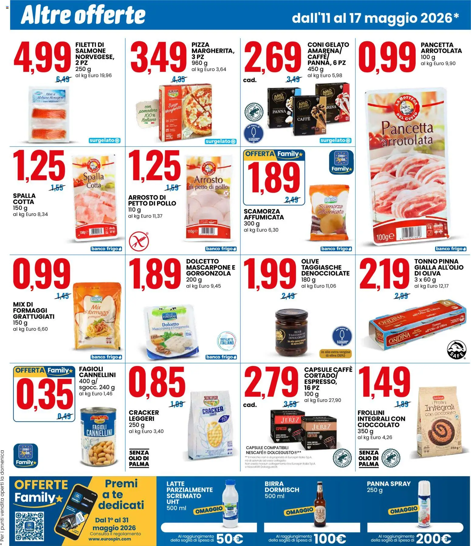 Volantino Eurospin del 11.05.2026 | Pagina: 9 | Prodotti: Pizza, Pollo, Salmone, Tè
