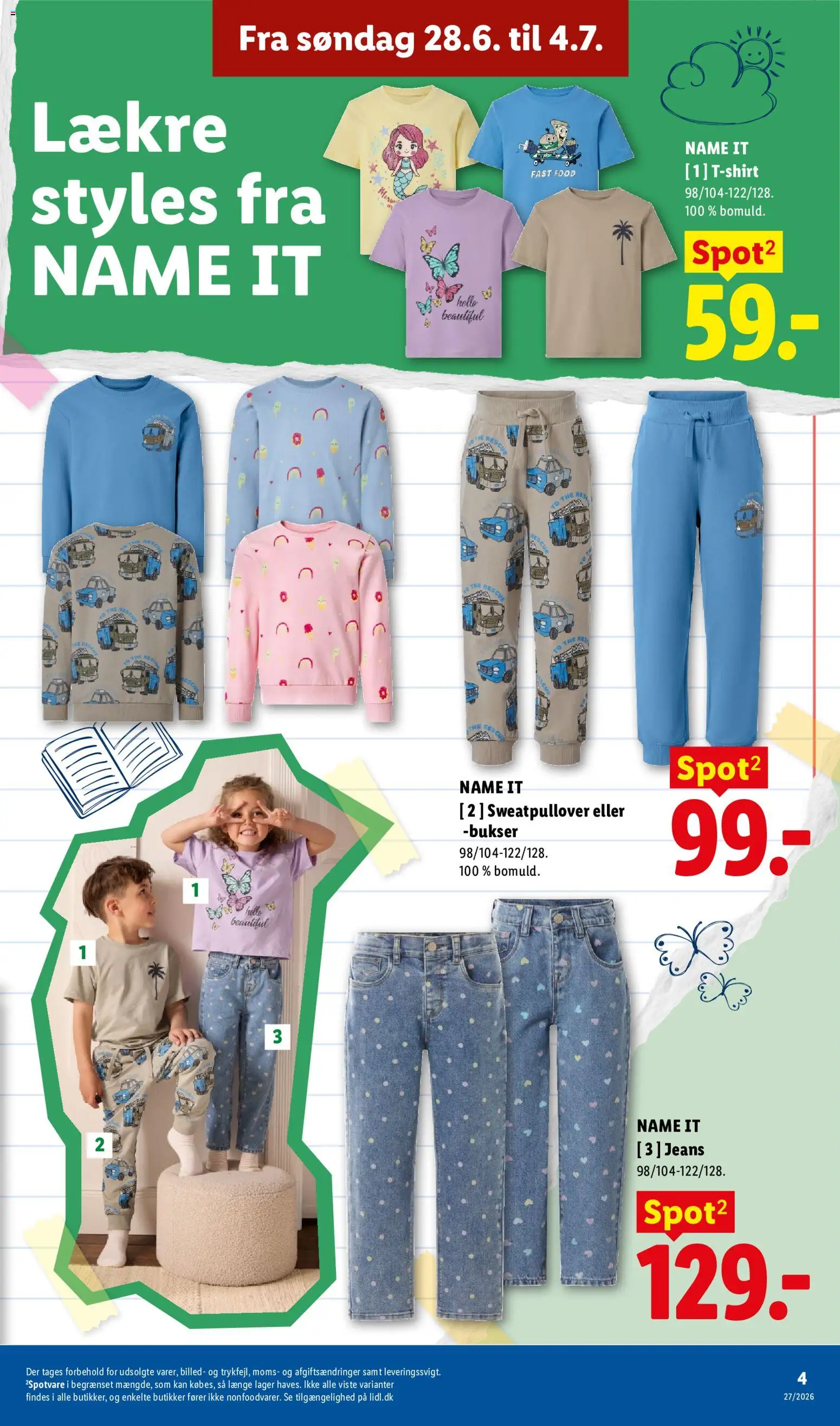 Lidl tilbudsavis – gyldig fra 28/06/2026 | Side: 5 | Produkter: T-shirt, Bukser, Jeans, Søm
