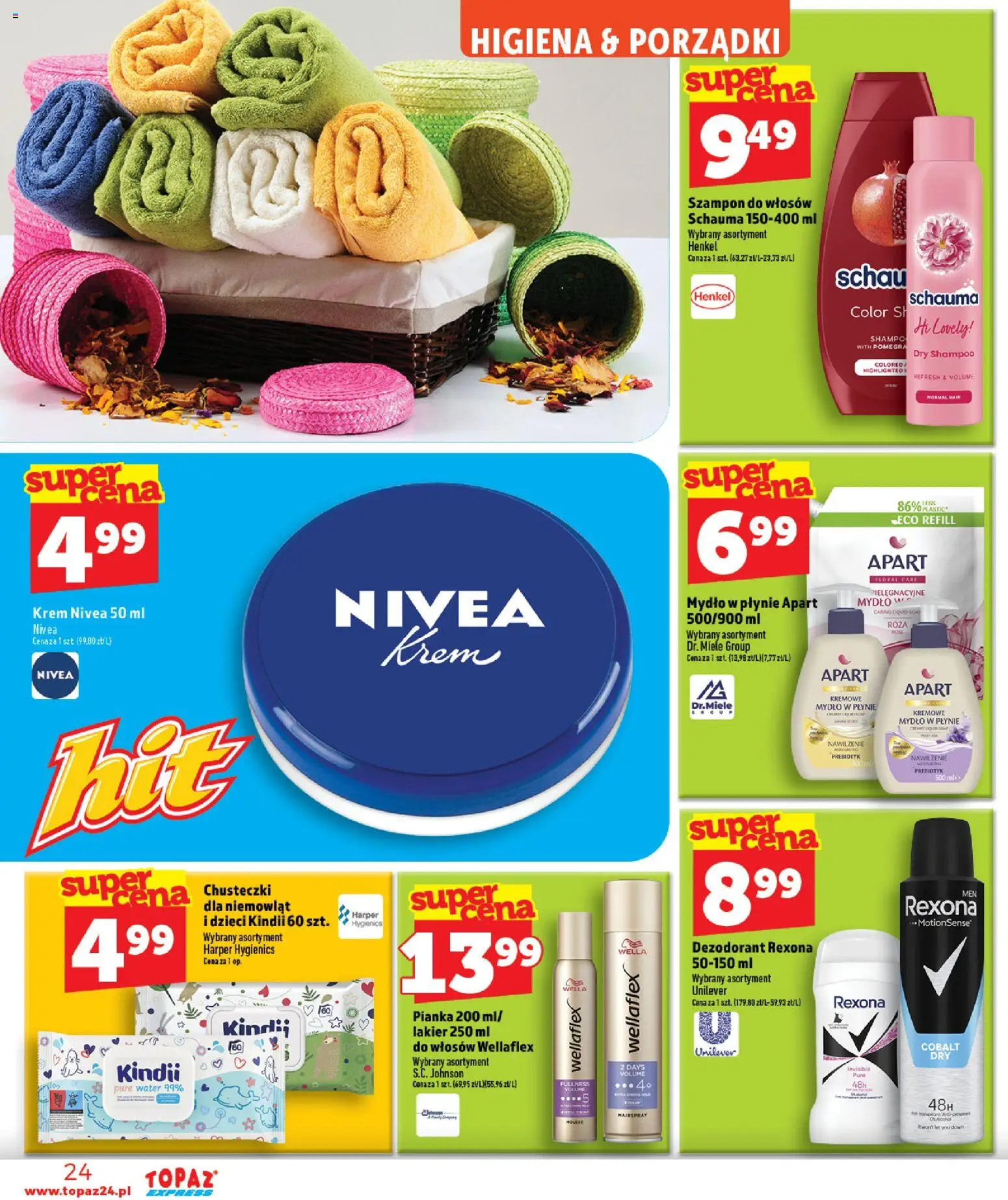 Topaz gazetka - Express od 10.09.2026 | Strona: 24 | Produkty: Chusteczki, Szampon do włosów, Szampon, Mydło