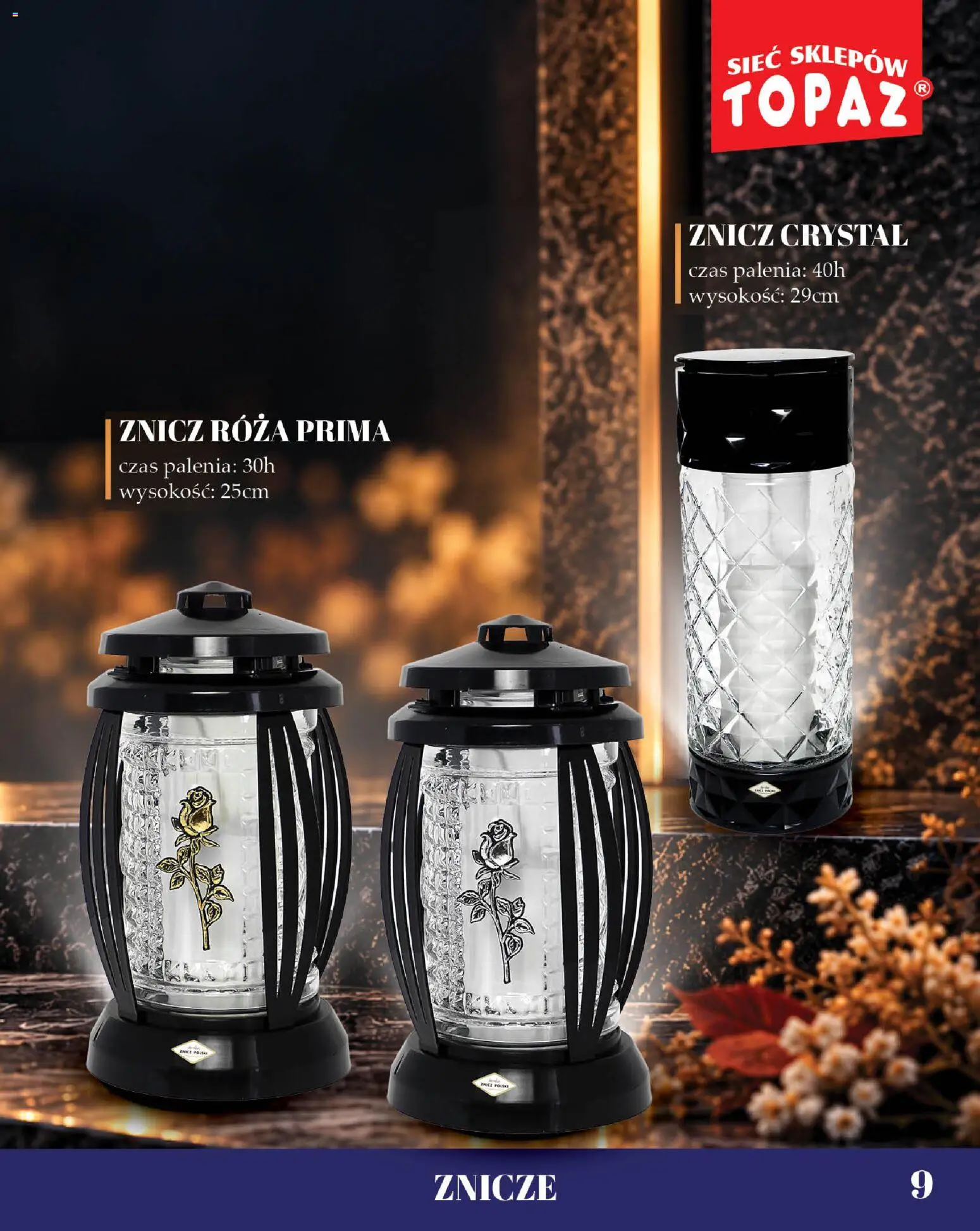 Topaz gazetka - Znicze od 09.10.2026 | Strona: 9 | Produkty: Znicze