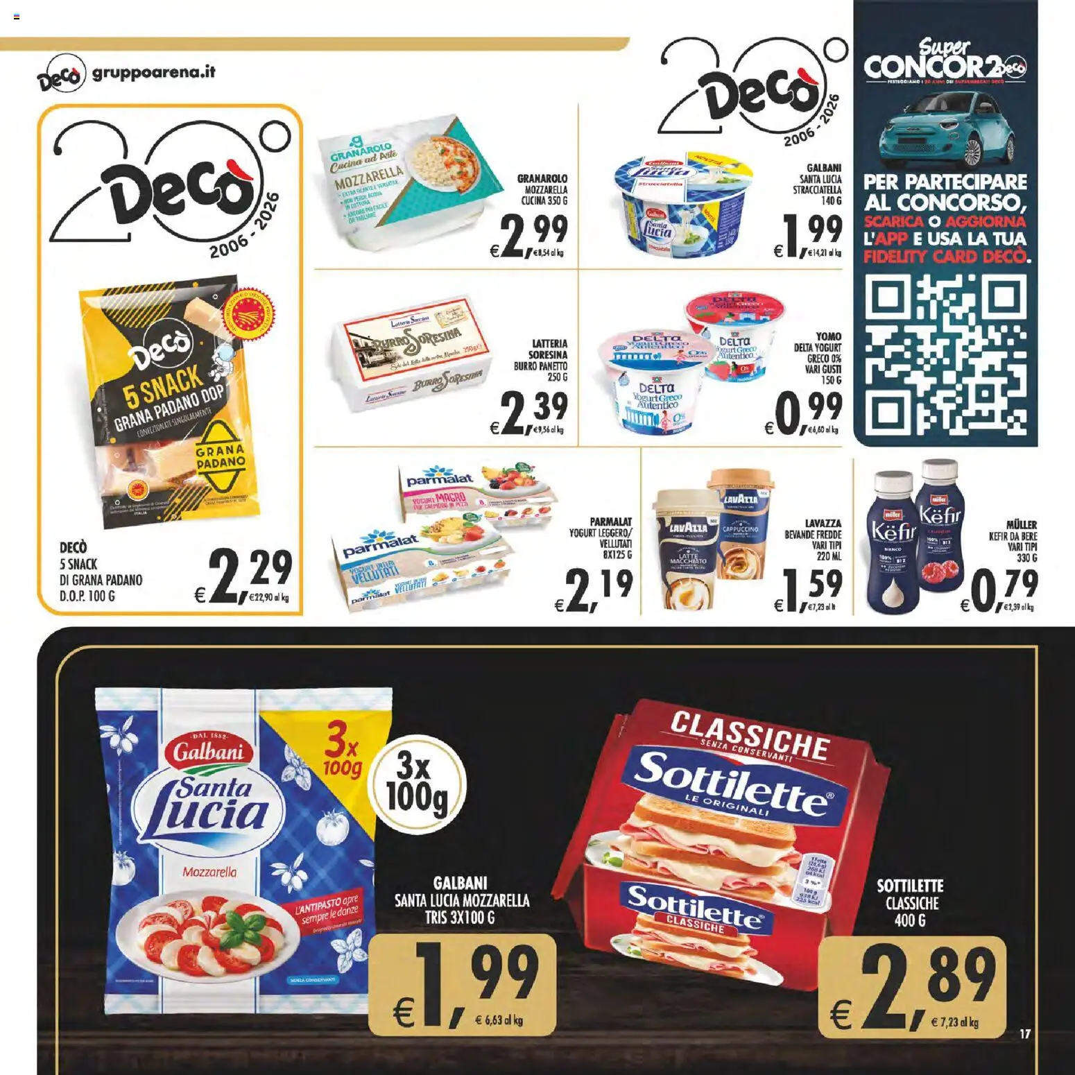 Volantino Decò del 23/10/2026 | Pagina: 17 | Prodotti: Kefir, Yogurt greco, Yogurt, Grana Padano